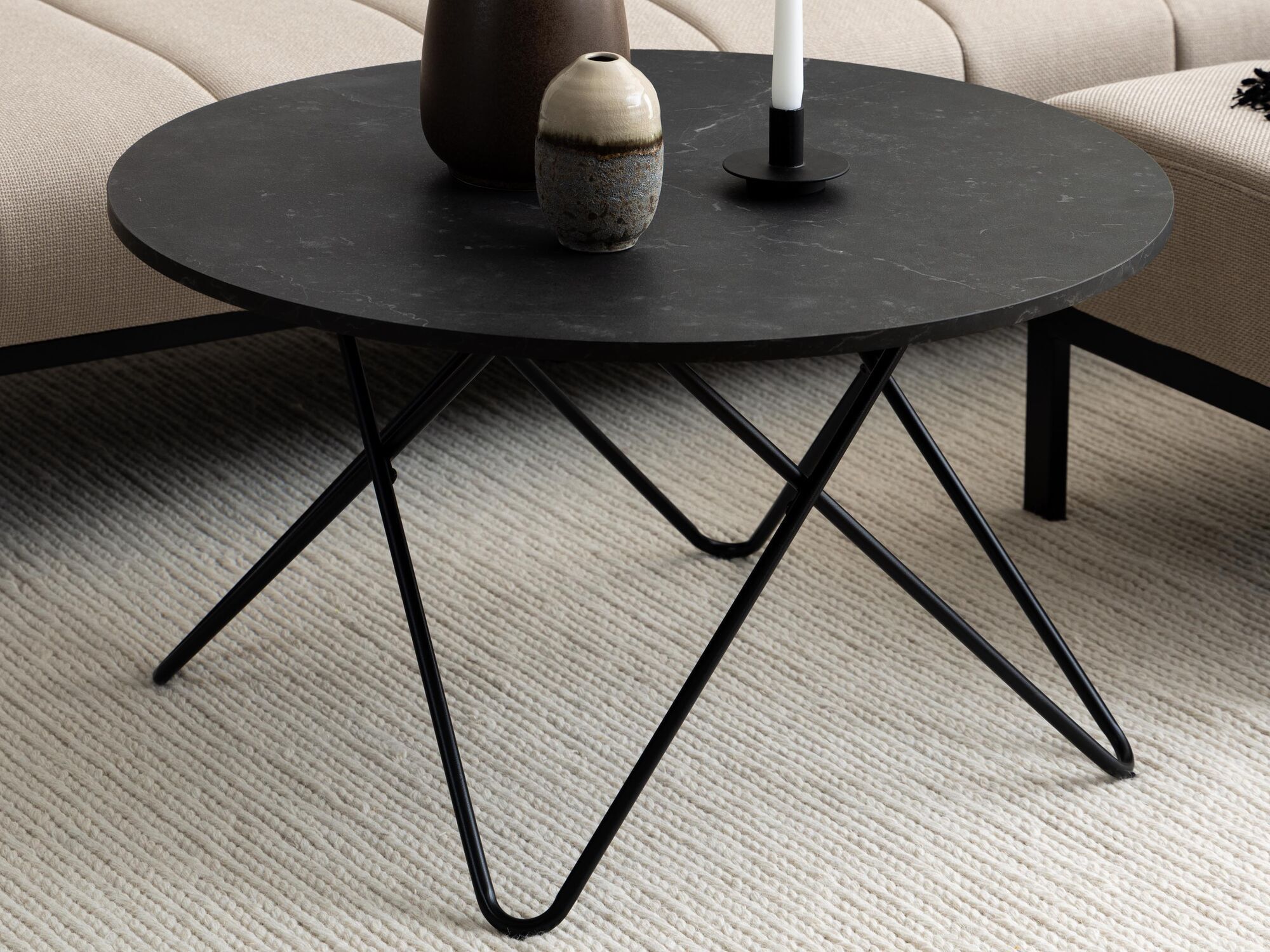 Mobistoxx Ronde salontafel WYRO Ø80 cm zwart