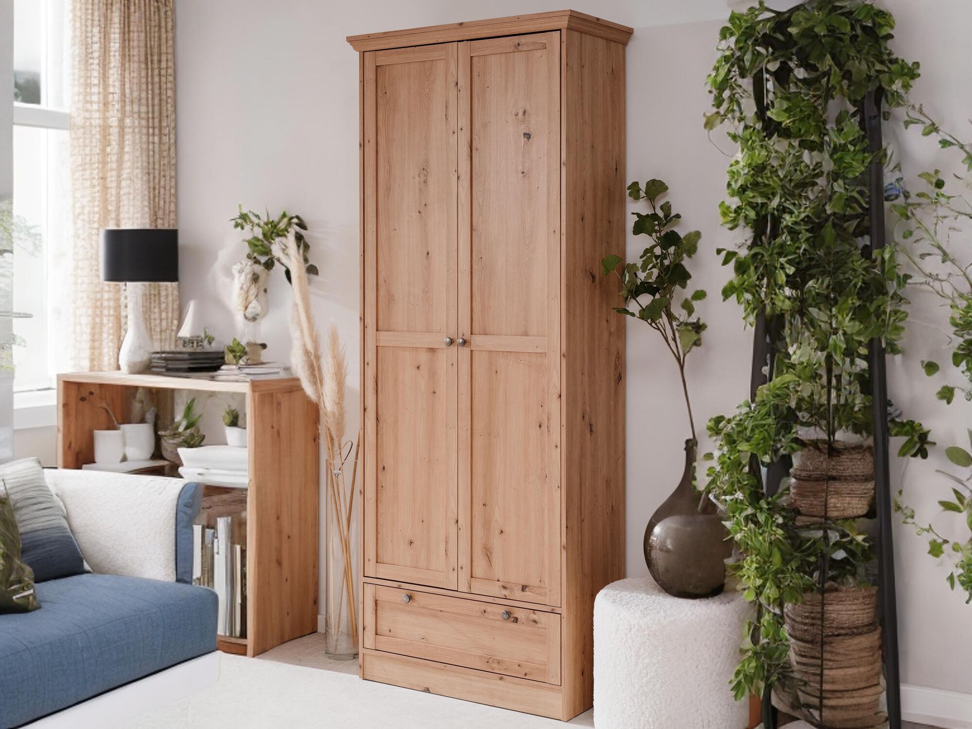 Kast TIMITA 2 deuren 1 lade artisan eik