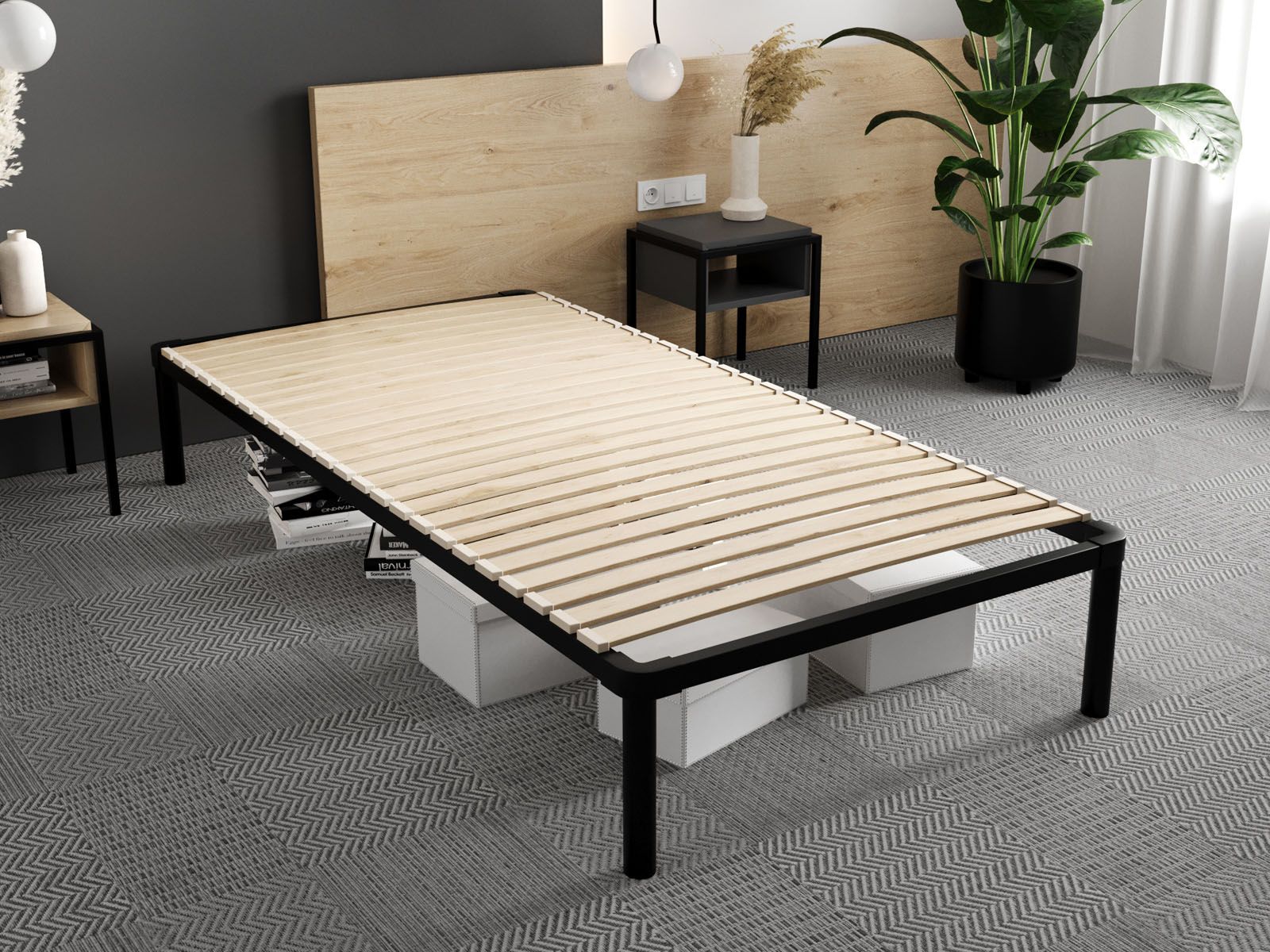 Bedbodem LOTINA 90x200 cm zwart 