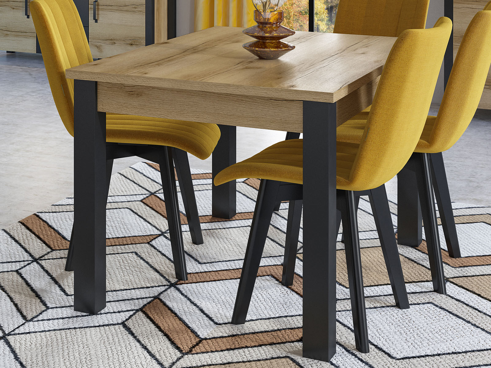 Verlengbare eettafel OLIANNE 130>175 cm natuurlijke eik 