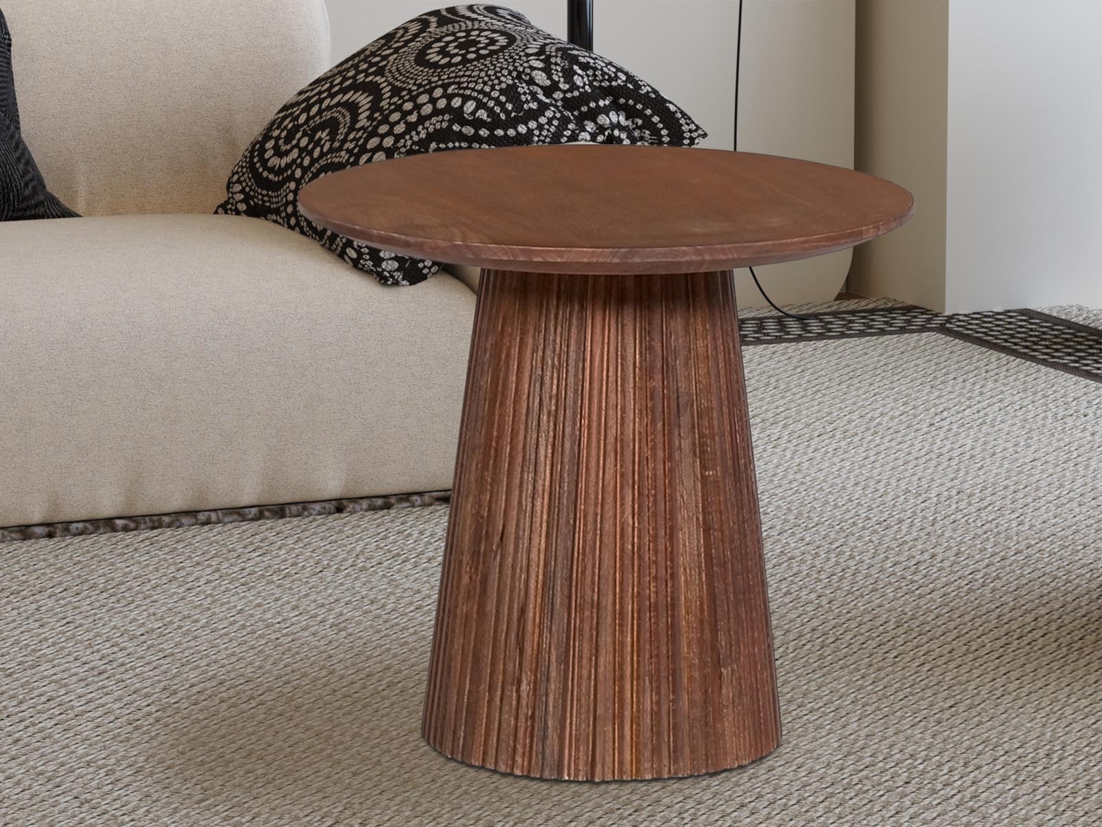 Ronde salontafel MIGADON 50 cm lichtbruin 