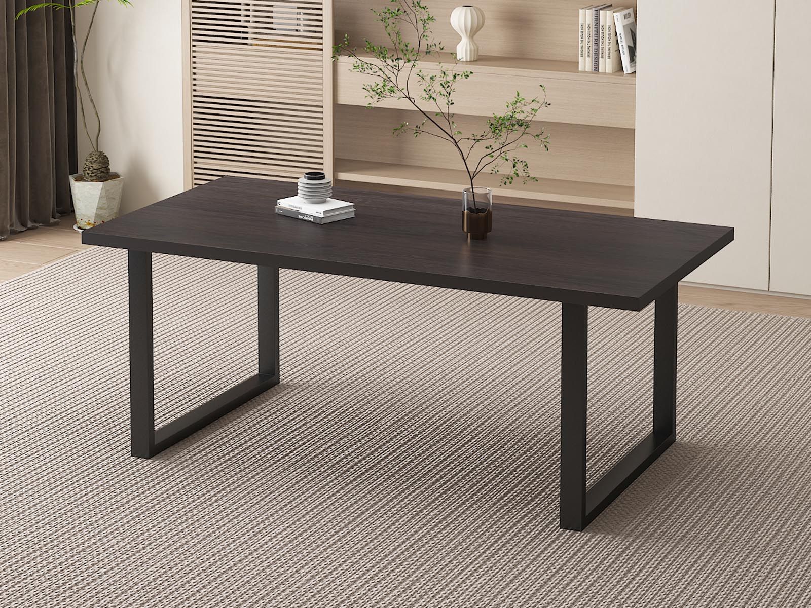 Rechthoekige eettafel ALEMARA 180 cm donkerbruin 