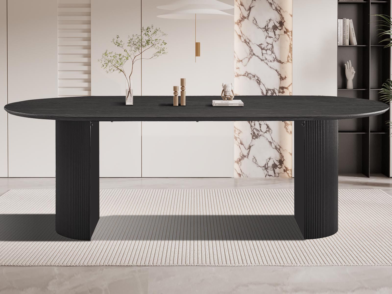 Ovale eettafel LARUSSO 230 cm donkerbruin