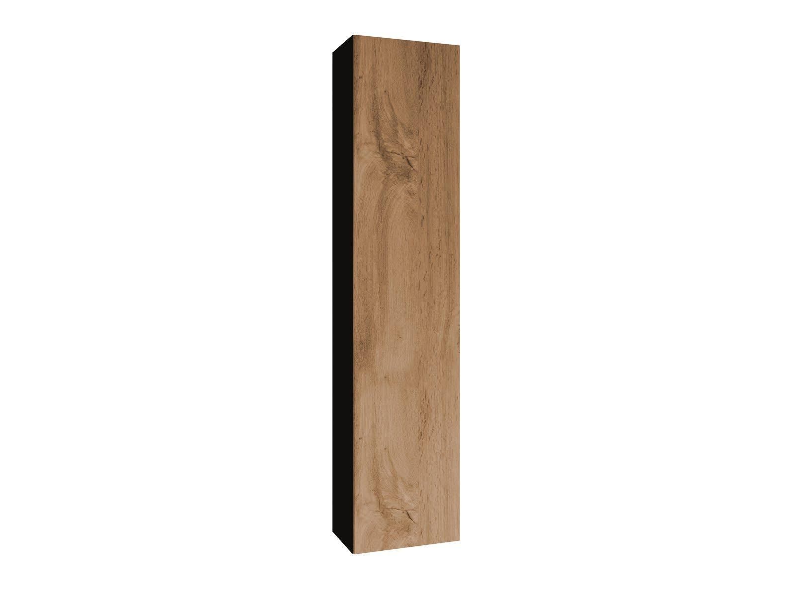 Kolomkast ZIGGY 1 deur zwart/wotan eik