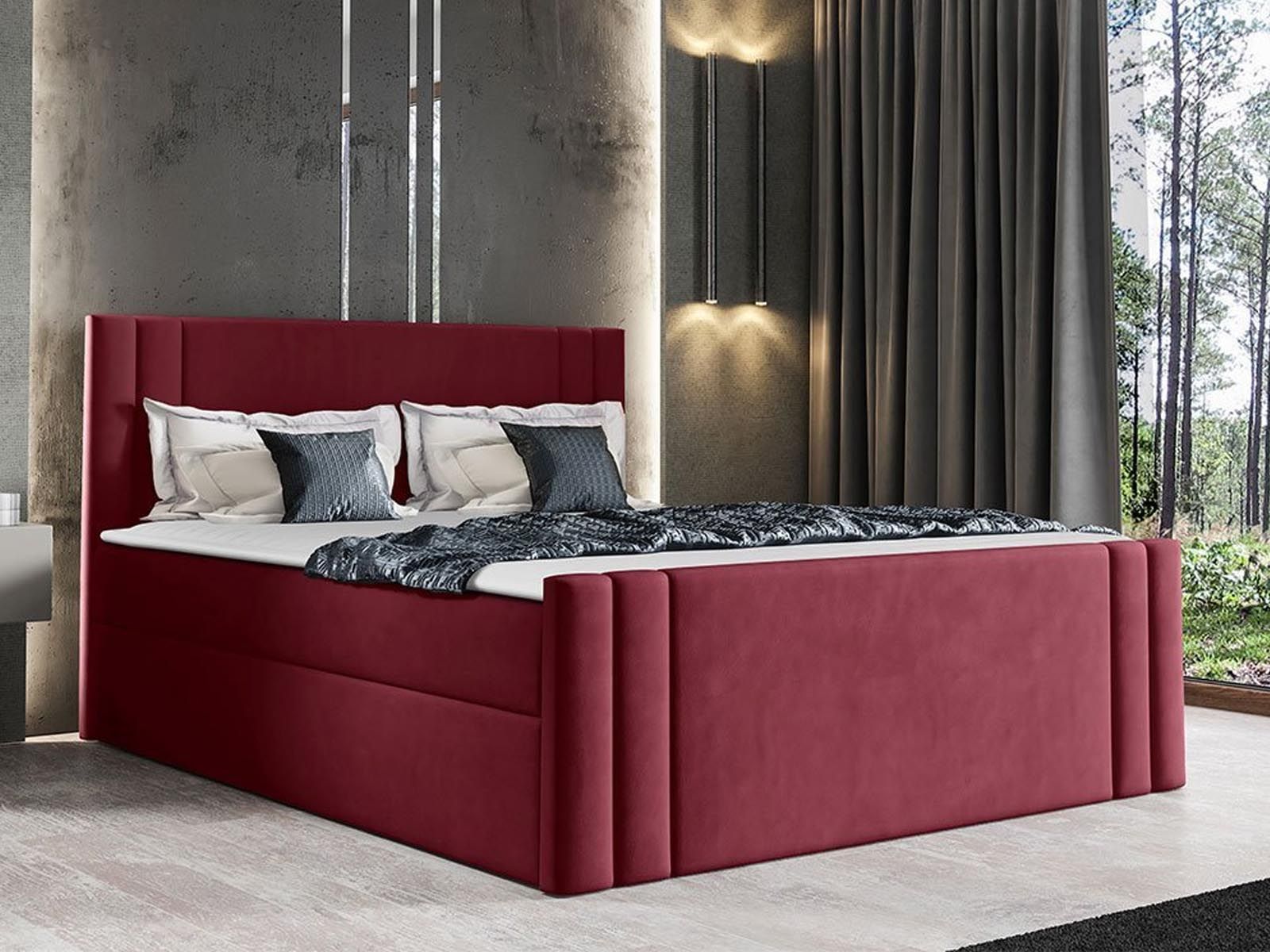 Boxspring CARMELO 180x200 cm bordeaux