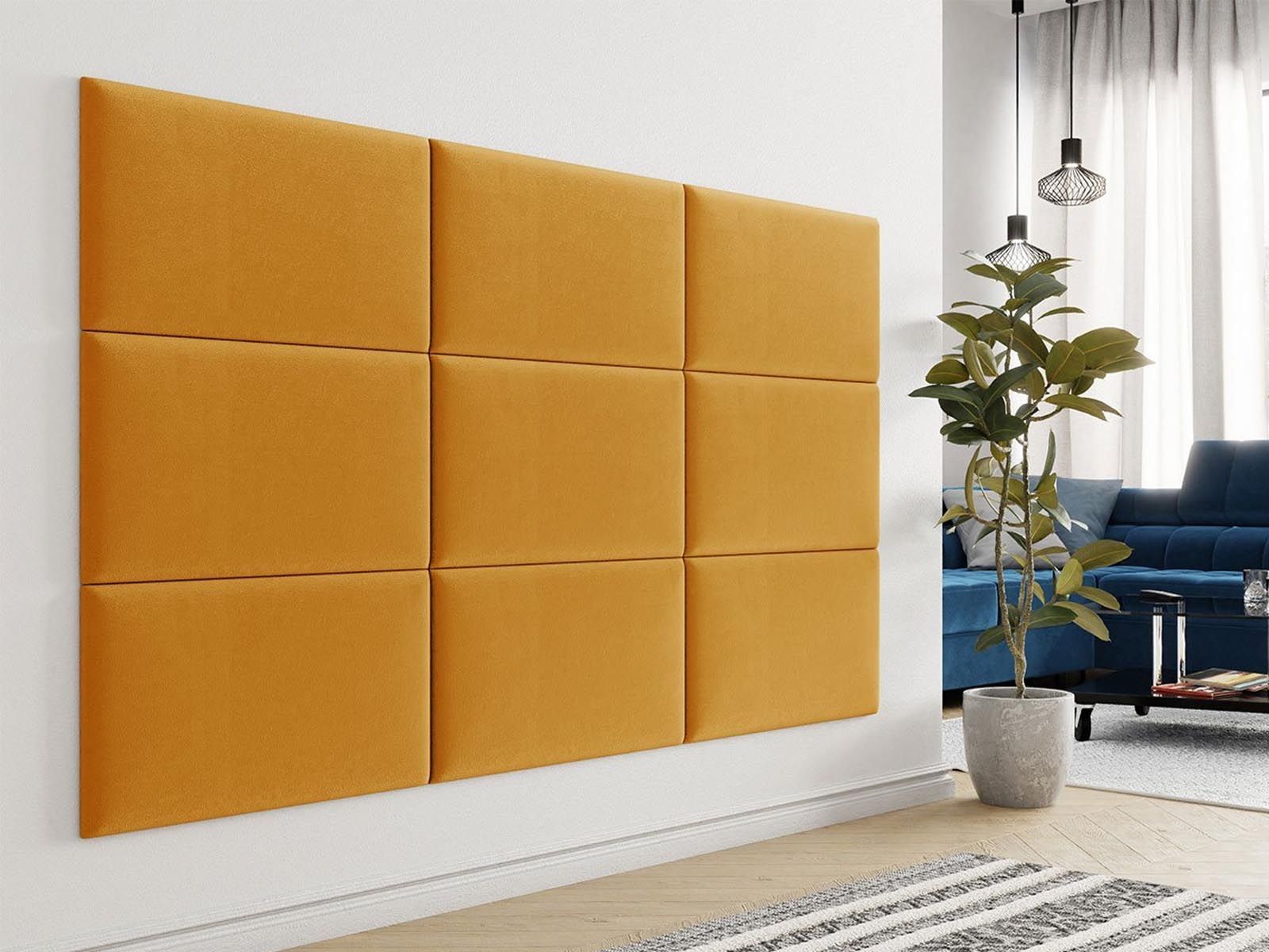 Wandpaneel TOYO 70x40 cm stof geel