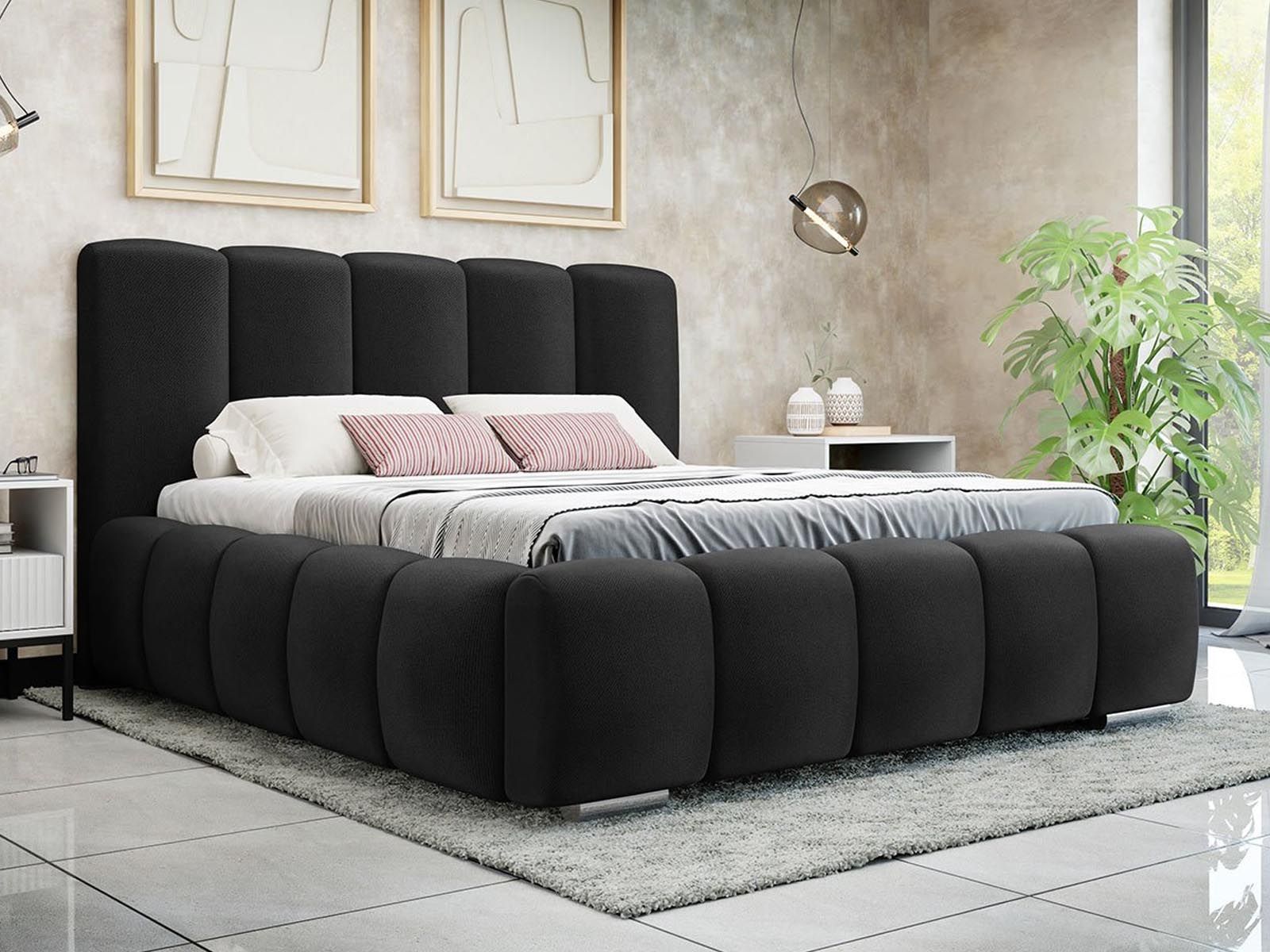 Bed met opbergruimte WIKOPIA 180x200 cm zwart