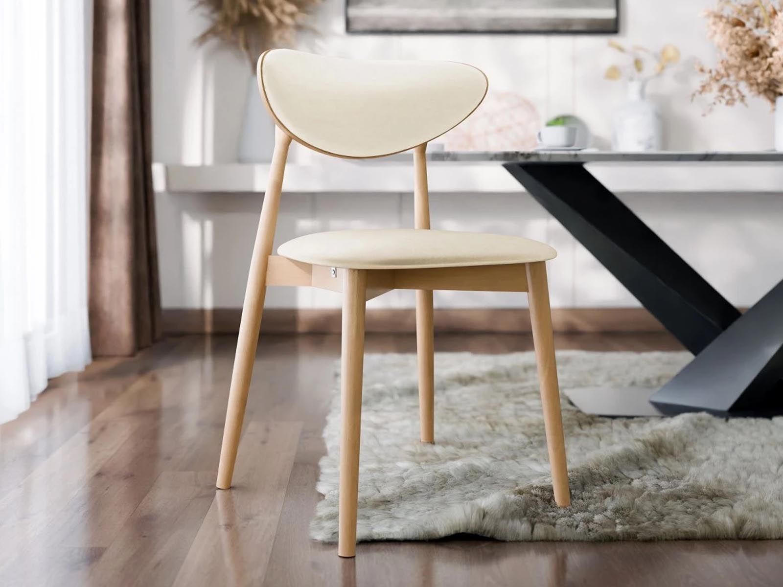 Mobistoxx Stoel KIMMIE beige met bruine afwerking