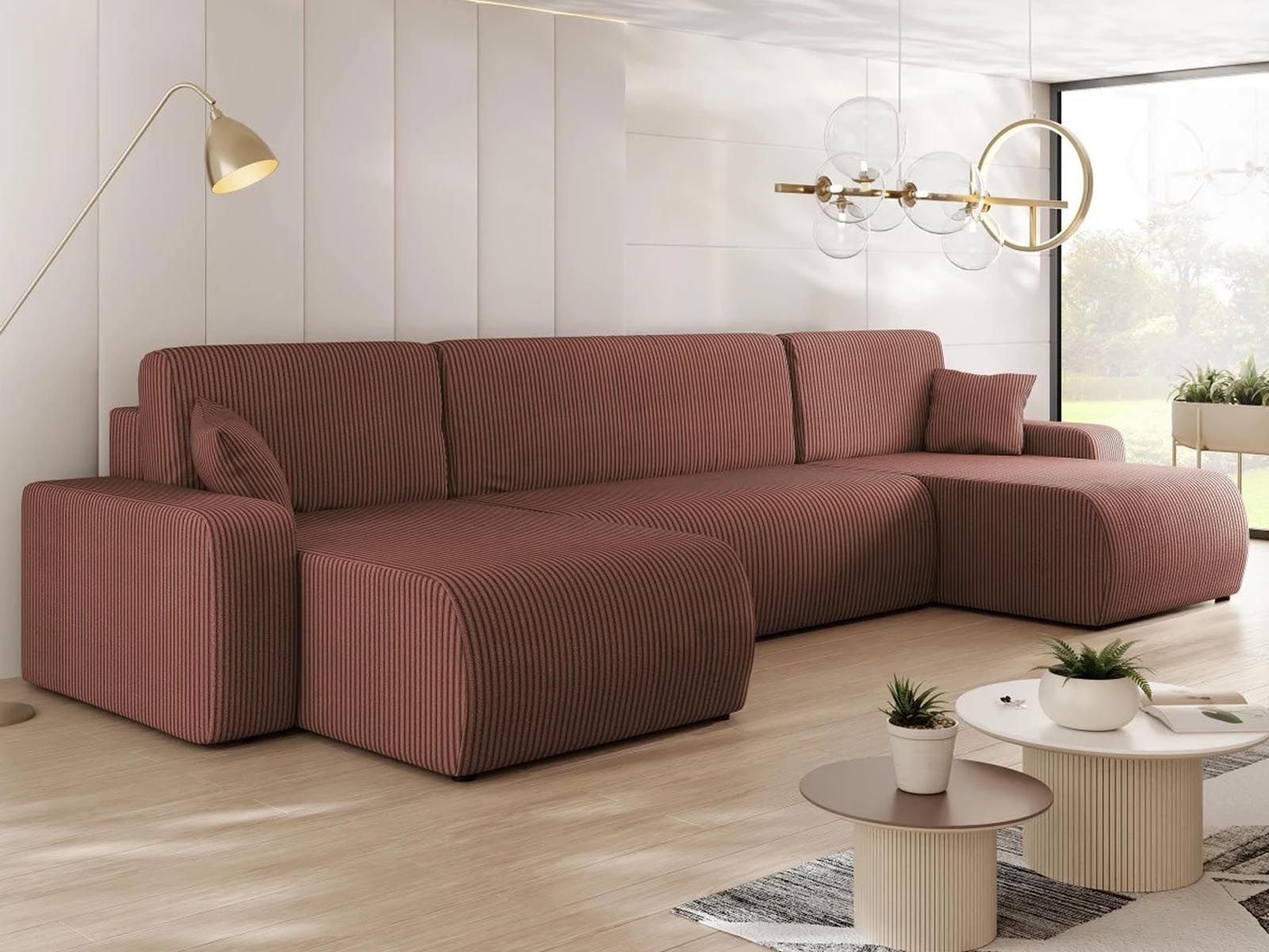 Slaapbank U-vorm MOZART roze 