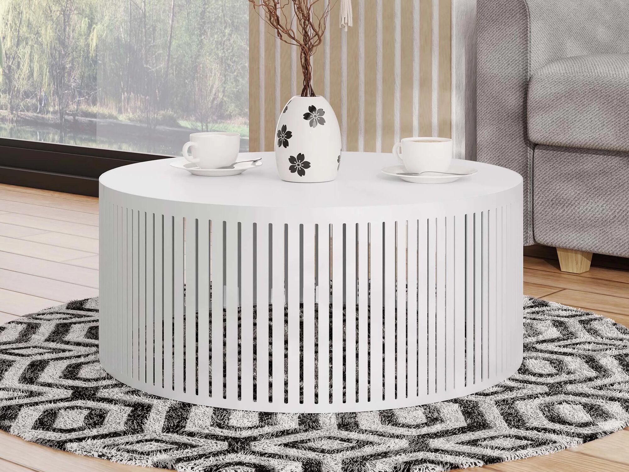 Ronde salontafel KENORI ⌀ 75 cm wit