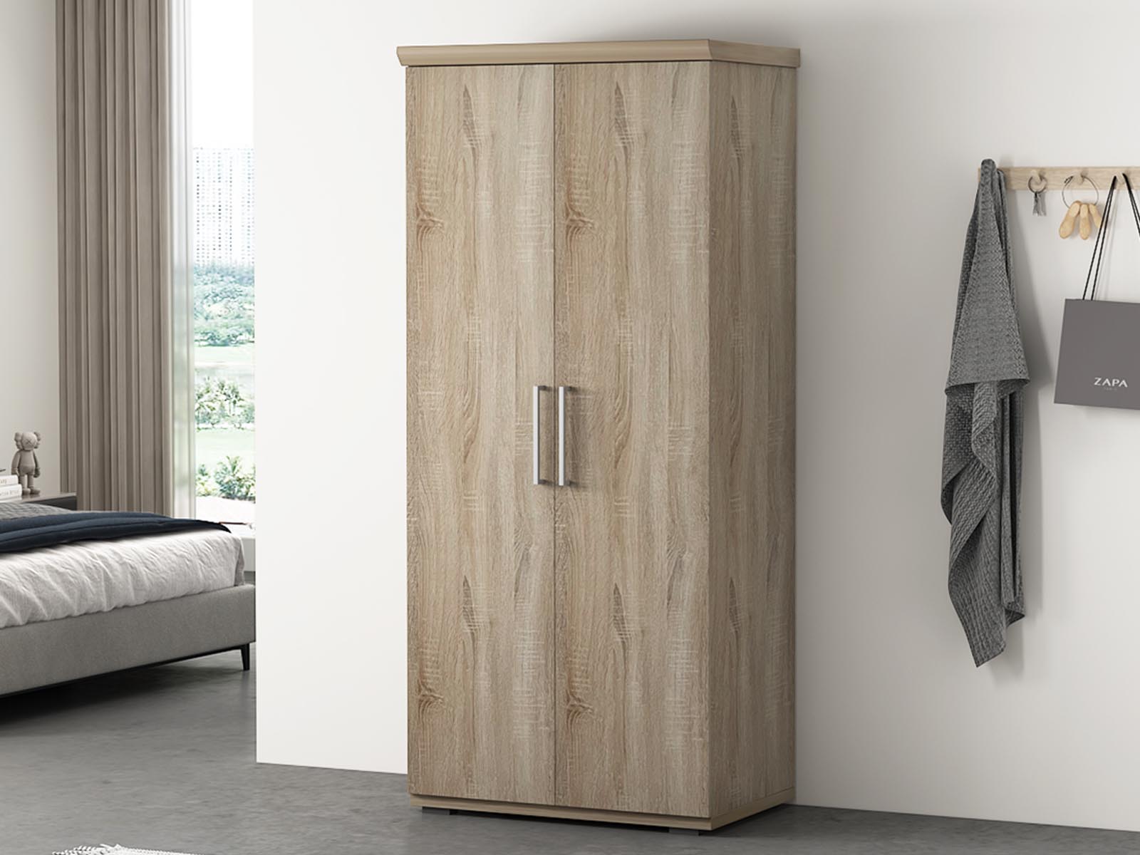 Kast MILMA 2 deuren 80 cm (garderobekast) sonoma 