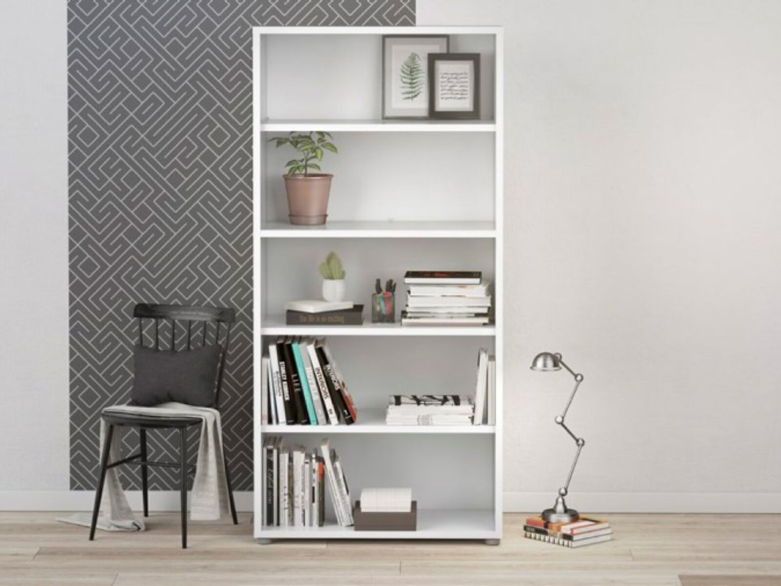 Kast PRIMOZ 5 vakken wit 