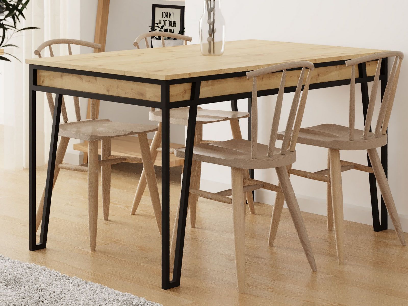Verlengbare eettafel PALMA 132 > 170 cm eik 