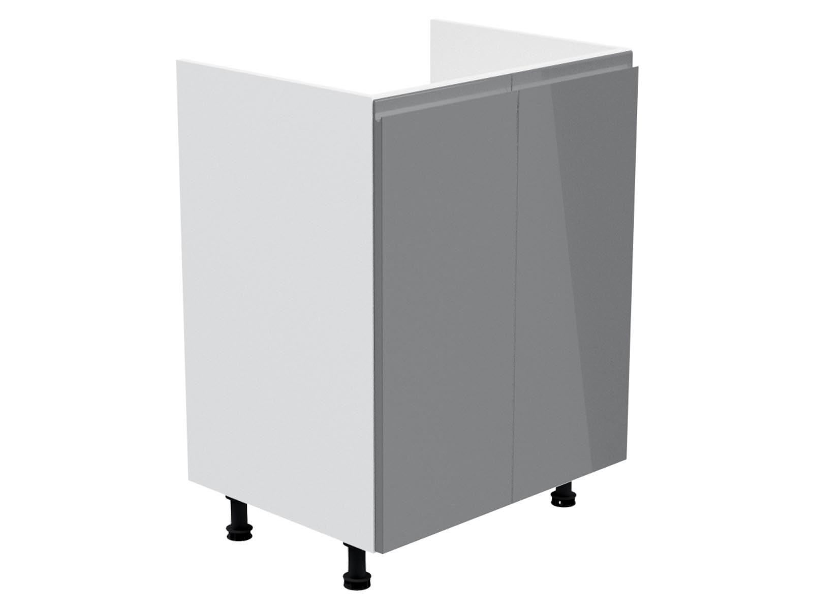 Mobistoxx Keukenkast voor wasbak ASPAS 1 deur links wit/hoogglans grijs
