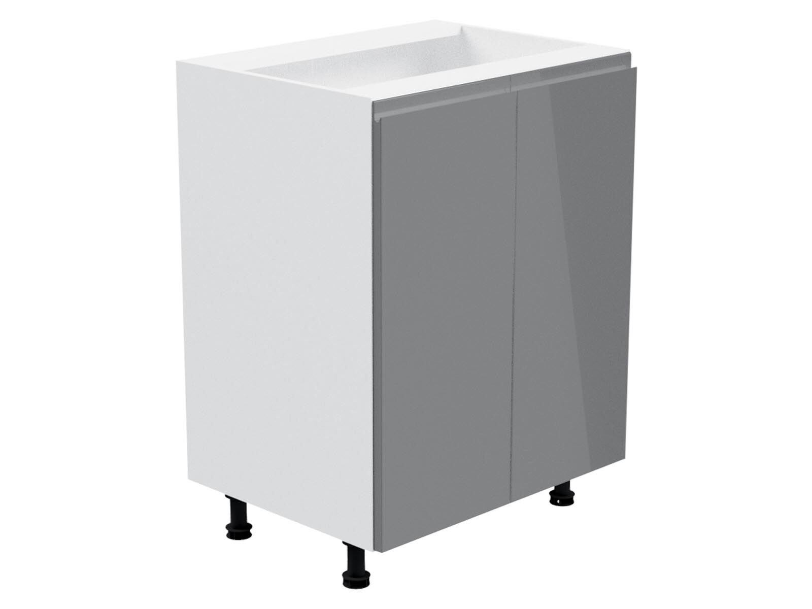 Mobistoxx Keukenkast ASPAS 2 deuren 60 cm wit/hoogglans grijs