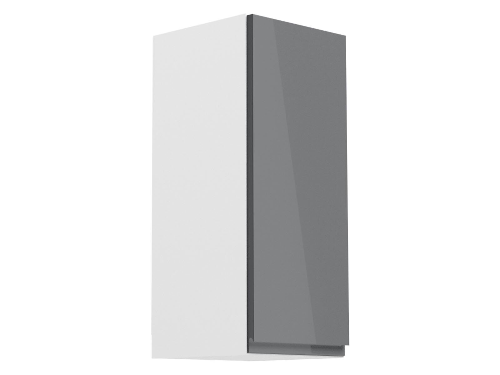 Mobistoxx Hoge keukenkast ASPAS 1 deur links 30 cm wit/hoogglans grijs