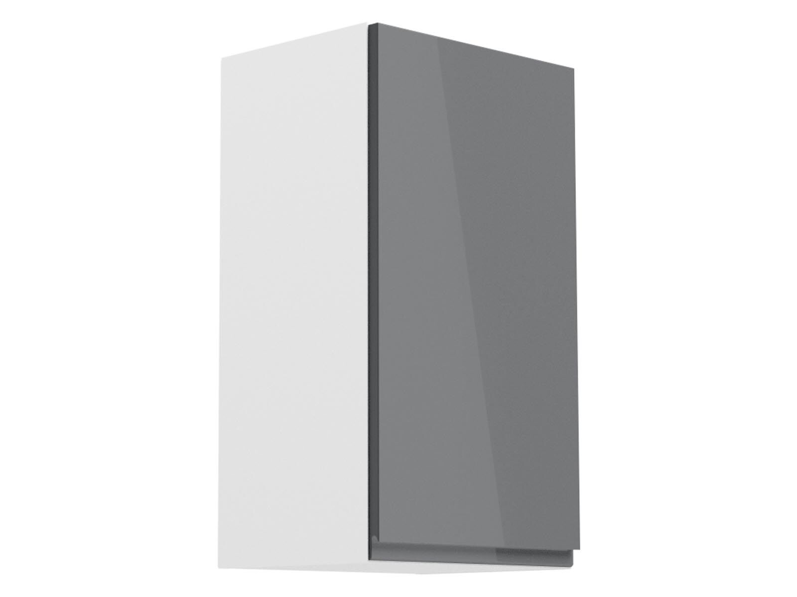 Mobistoxx Hoge keukenkast ASPAS 1 deur rechts 40 cm wit/hoogglans grijs