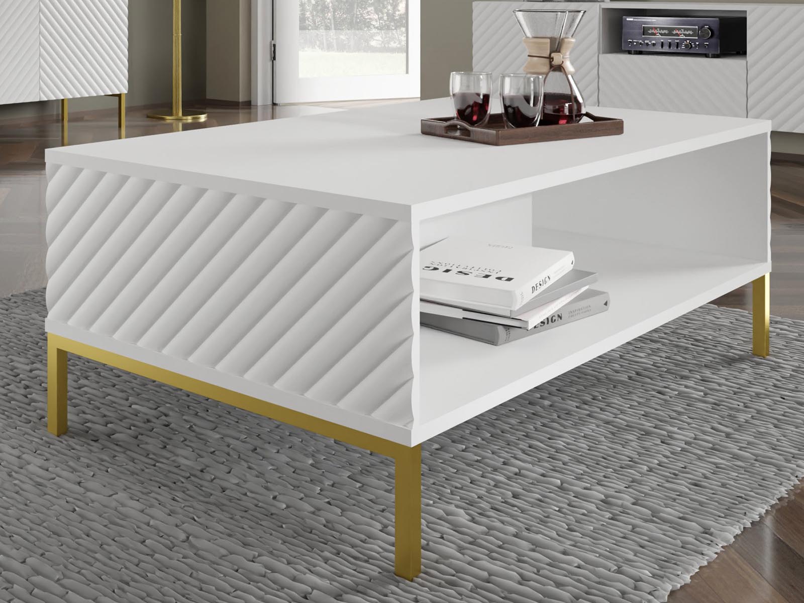 Rechthoekige salontafel SURAFU 90 cm wit