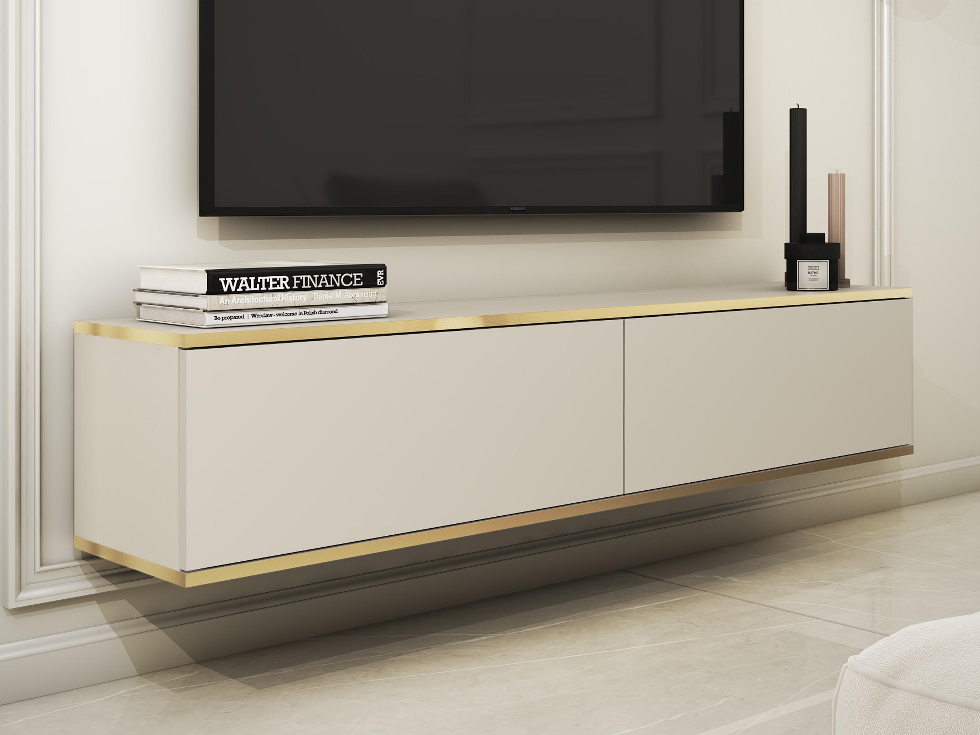 Tv-meubel OROKI 2 klapdeuren beige