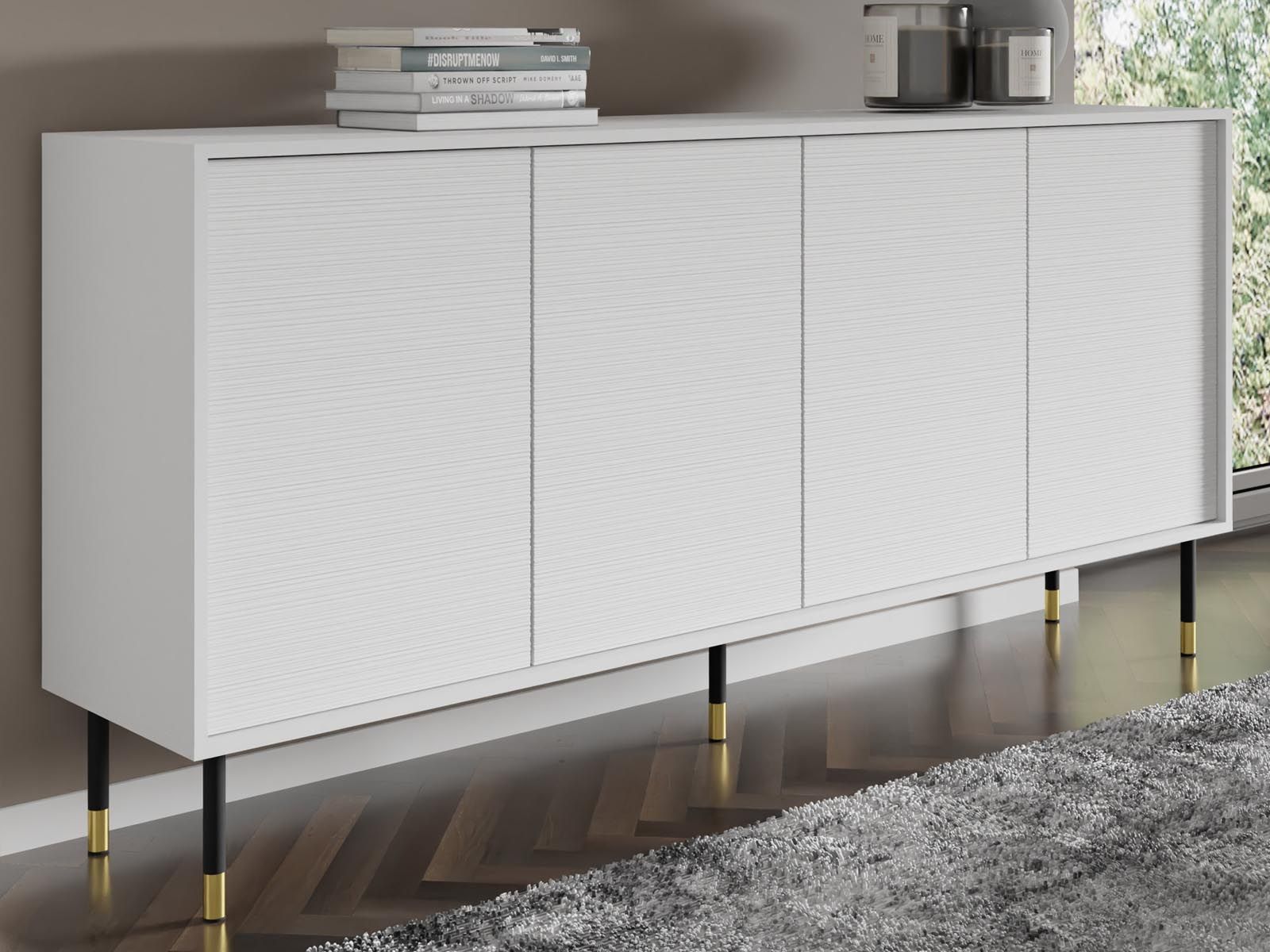 Dressoir SHERLOCK 4 deuren mat wit