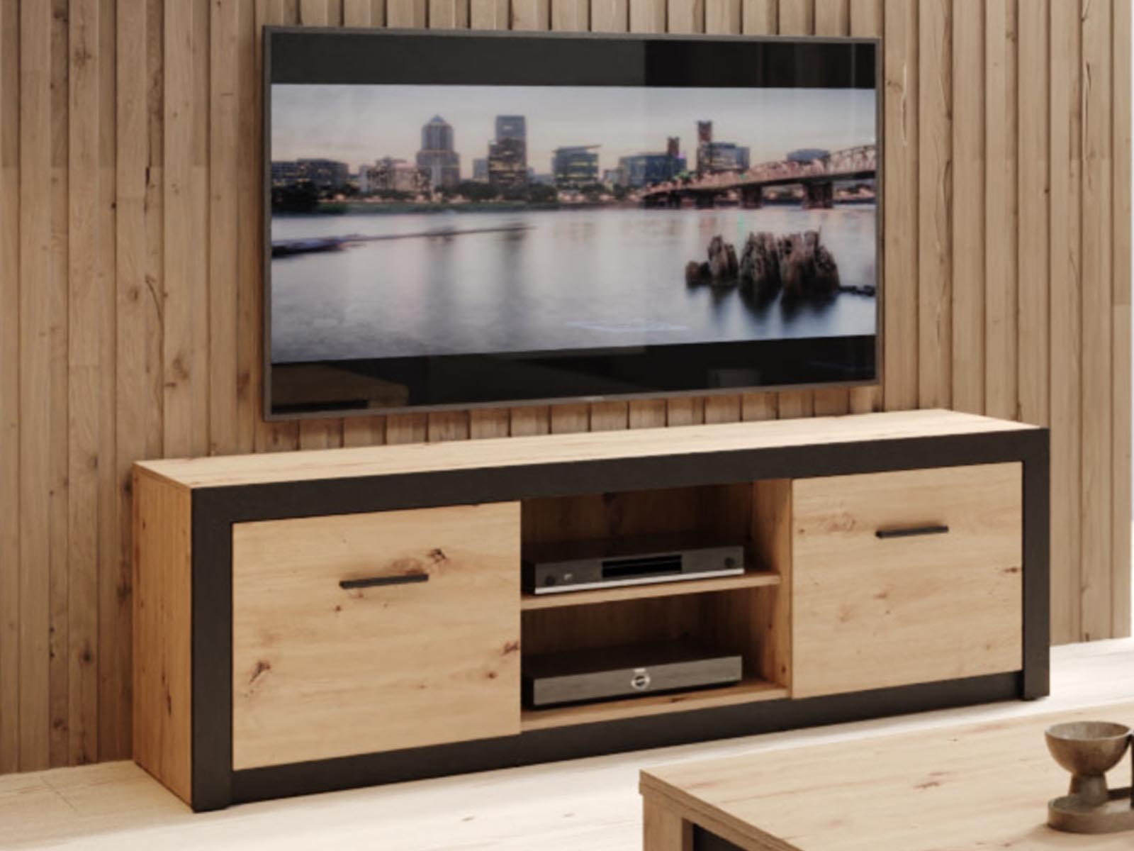 Tv-meubel BRUCK 2 deuren artisan eik 