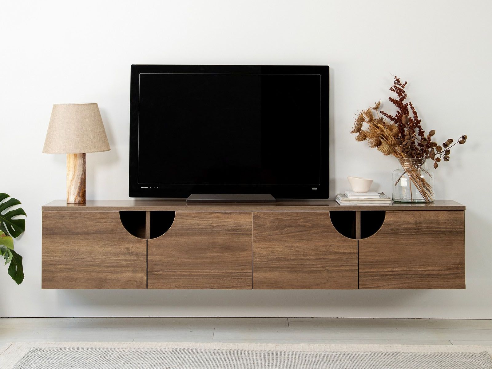 Tv-meubel GROTTY 4 klapdeuren walnoot