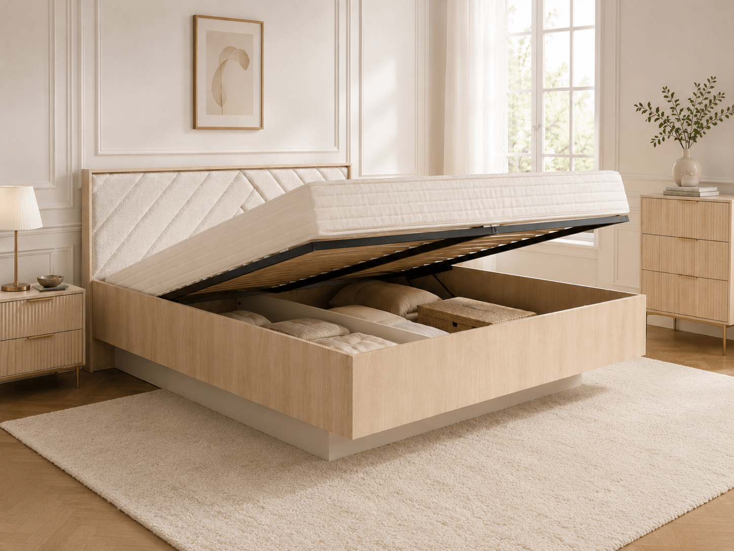 Opbergbed VILLANOVA 180x200 cm barista eik