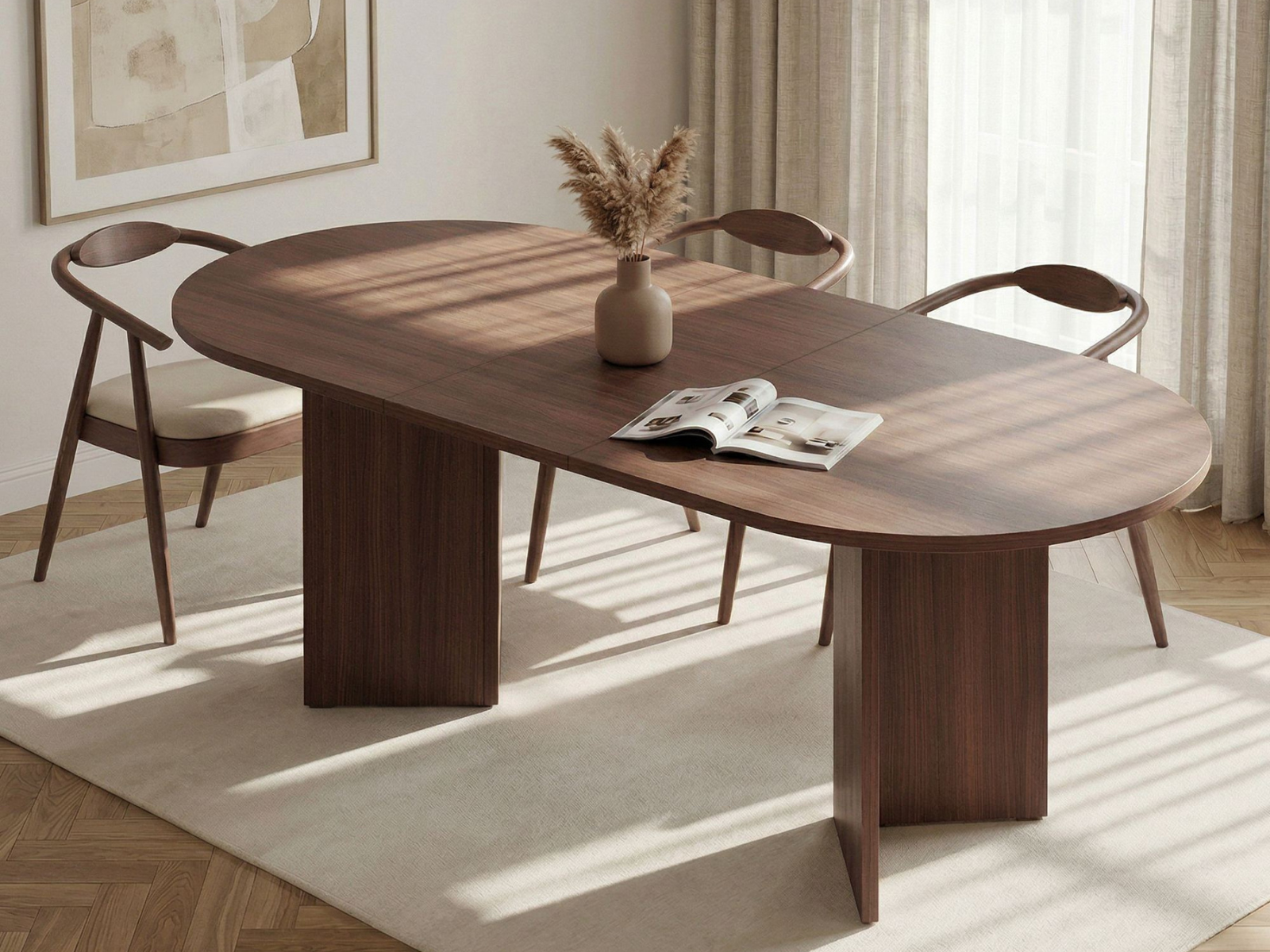 Mobistoxx Uitschuifbare eettafel SARWEL 160-200 cm walnoot