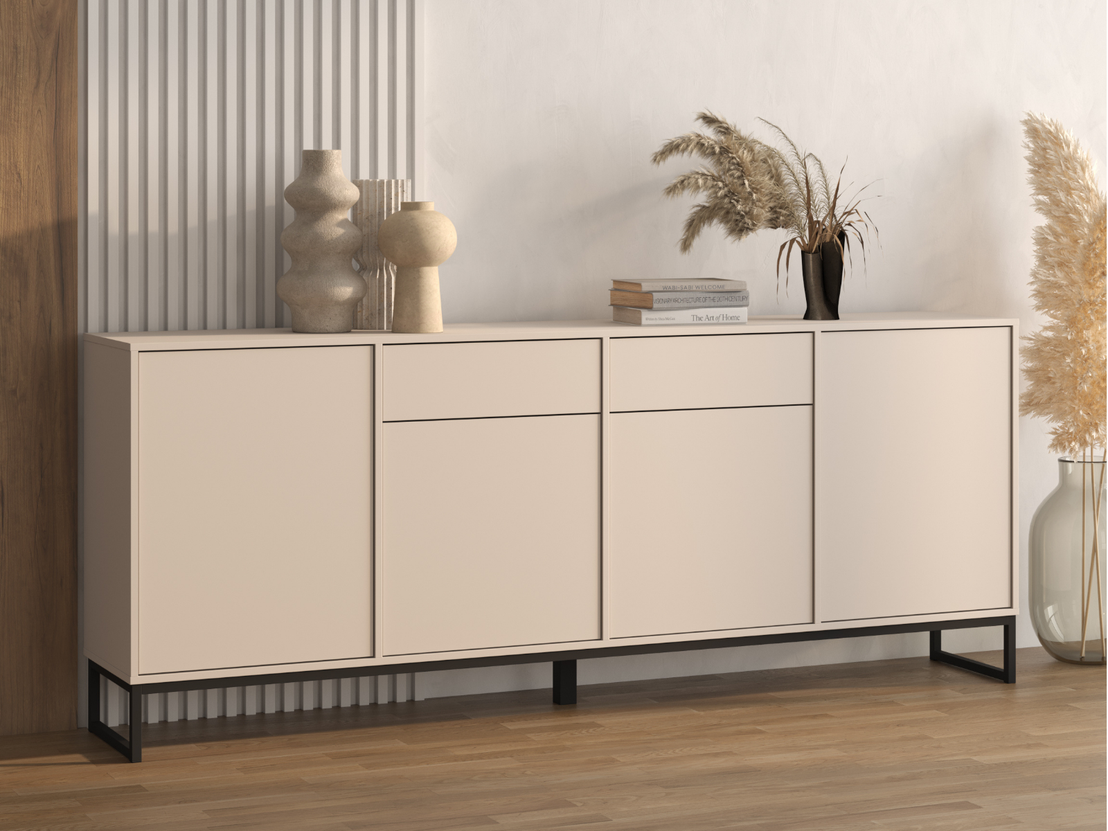 Mobistoxx Dressoir LAFITA 4 deuren 2 lades kasjmier