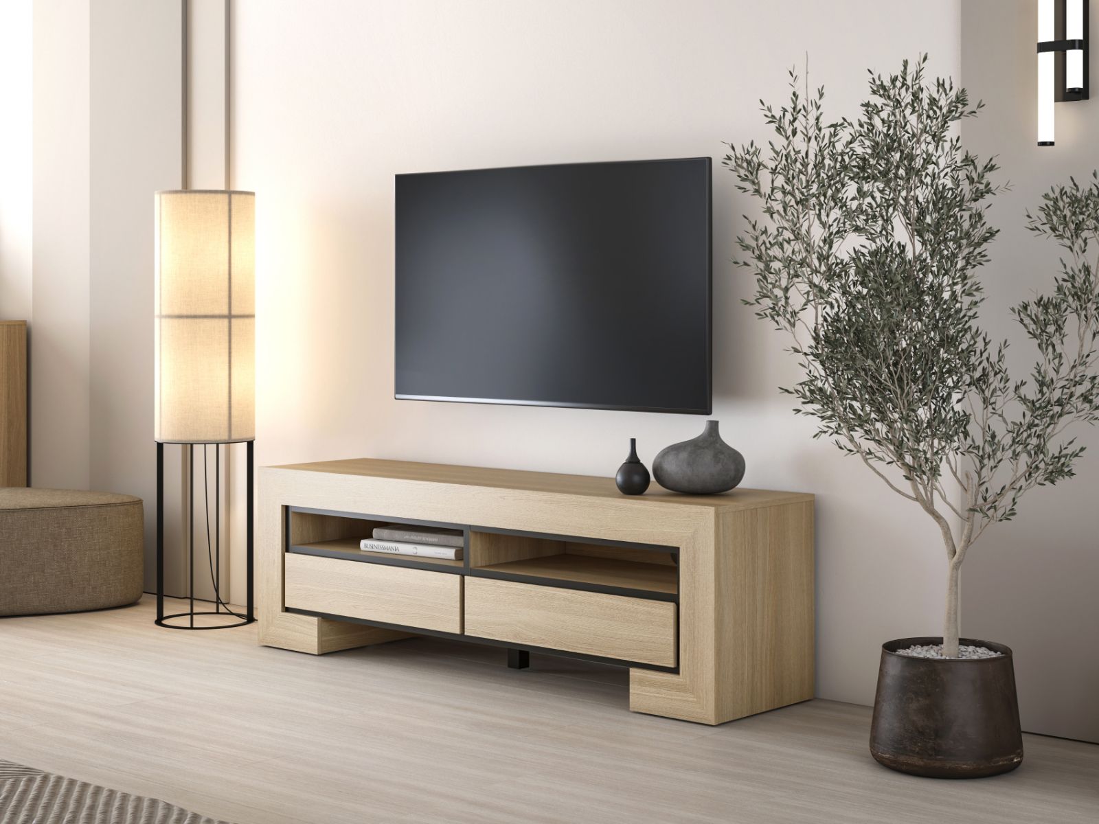 Mobistoxx Tv-meubel CASTRO 2 lades 160 cm elegante eik