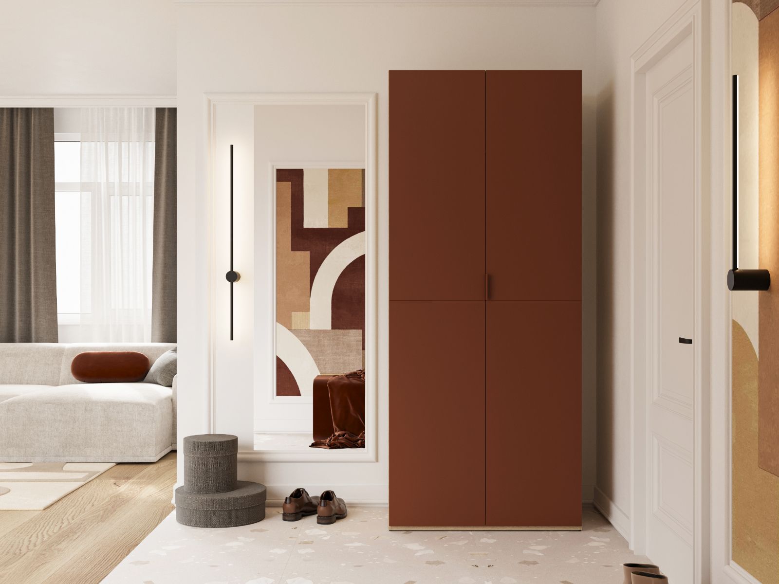 Mobistoxx Kast MATANA 2 deuren terracotta/elegante eik