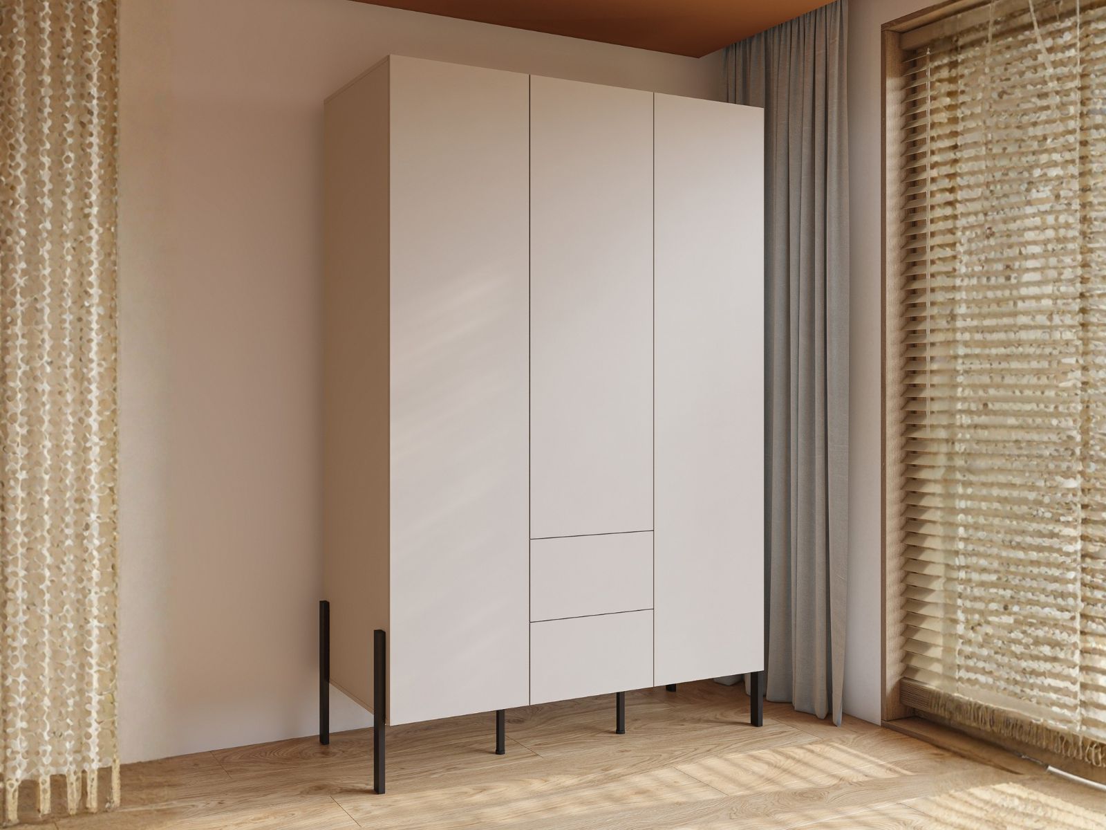 Kast JUKAMI 3 deuren 2 laden kasjmier