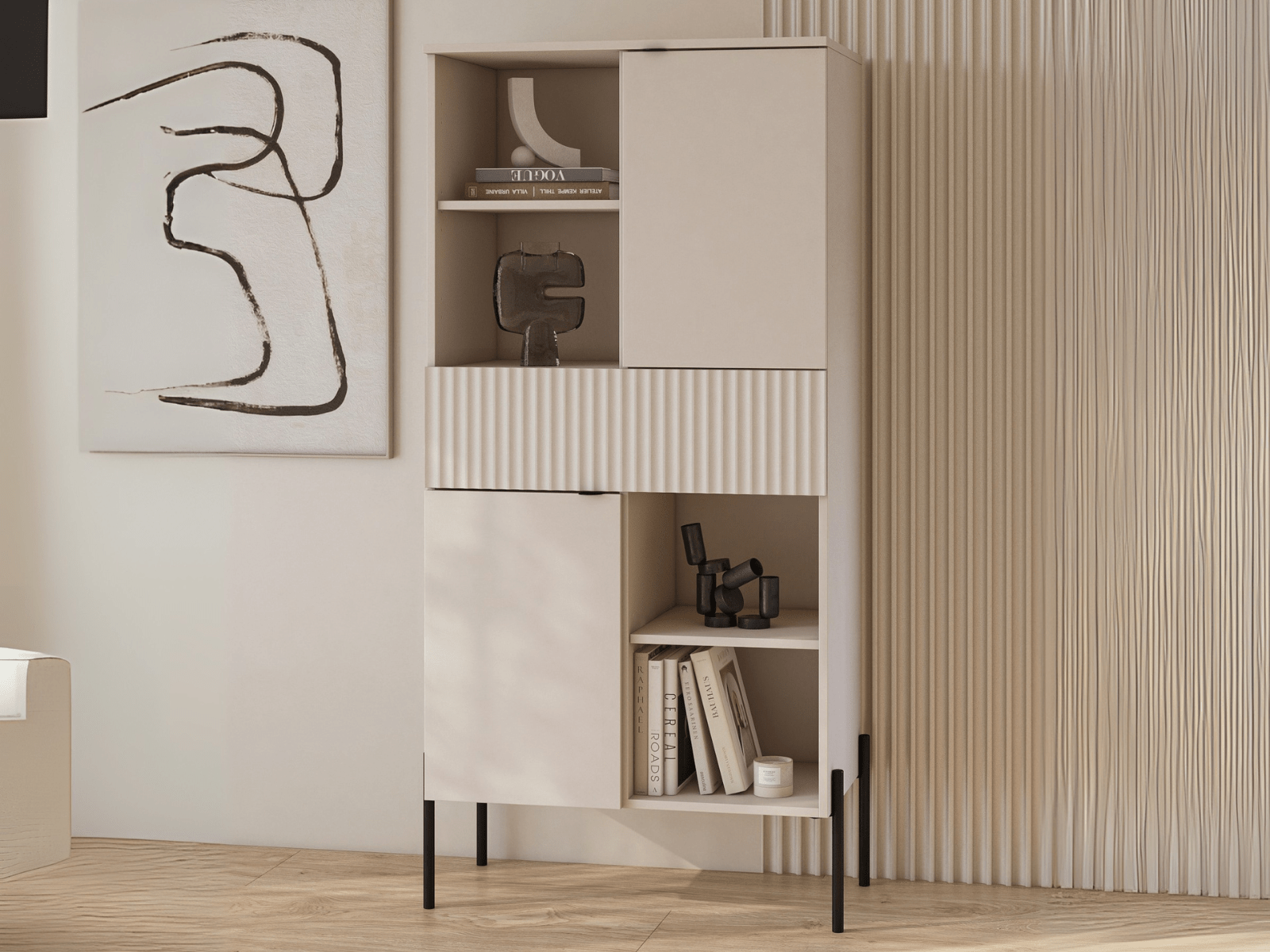 Kast ORES 2 deuren 1 lade kasjmier afbeelding