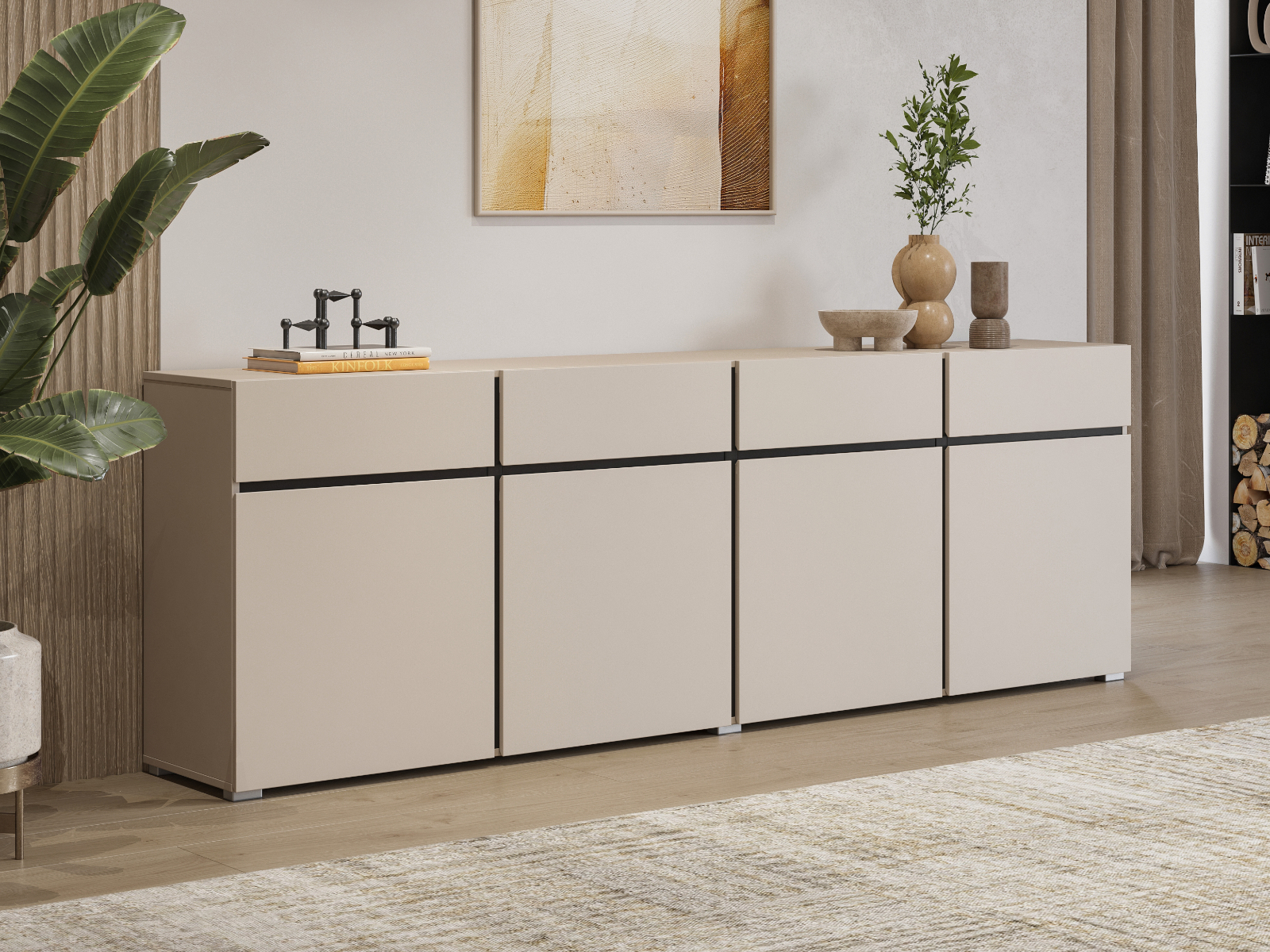 Mobistoxx Dressoir CROSSAIR 4 deuren 4 lades kasjmier