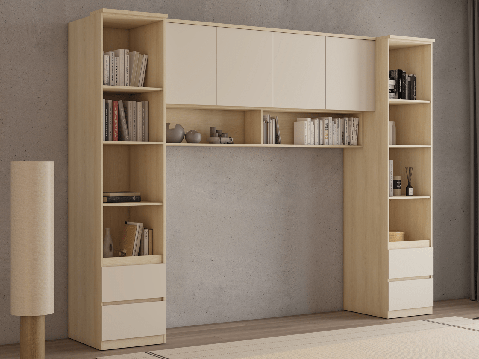 Bedombouw THEODORA 180 cm lindberg eik/zand open