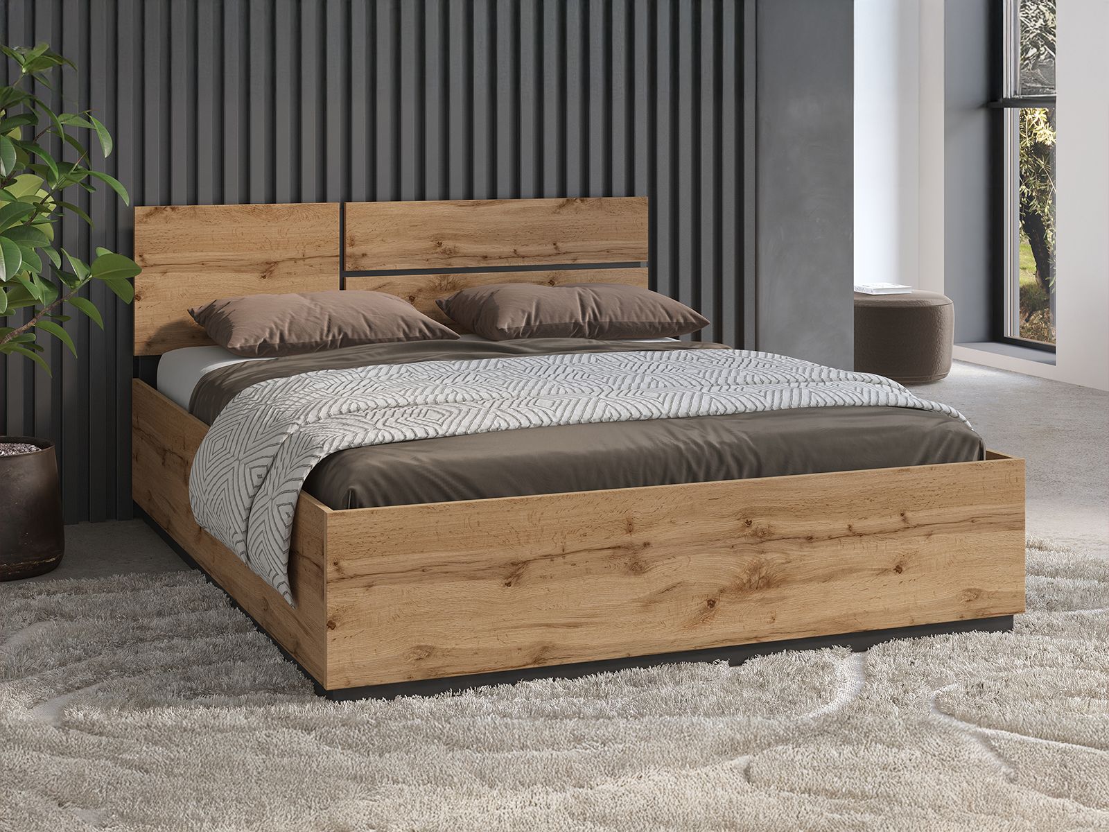 Bed CROSSAIR 160x200 cm wotan eik afbeelding