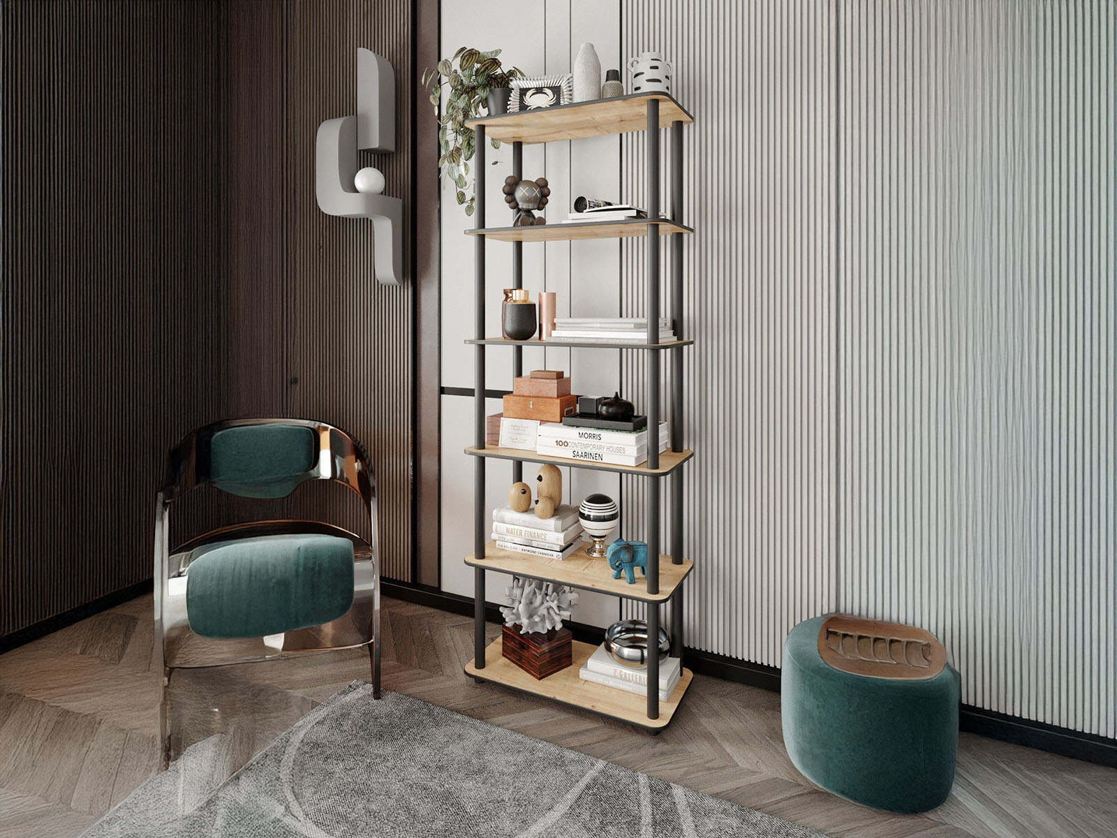 Mobistoxx Boekenkast BOOKY 4 legplanken eiken