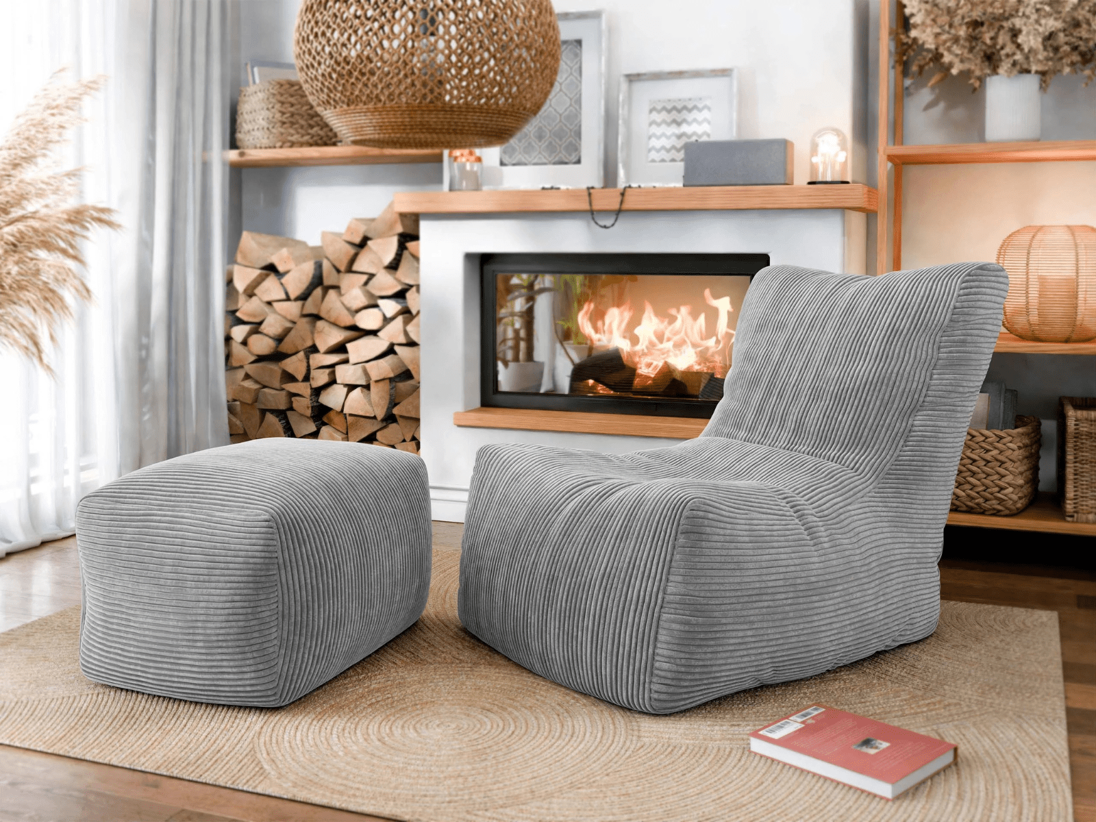 Mobistoxx Fauteuil ZINHO grijs met poef