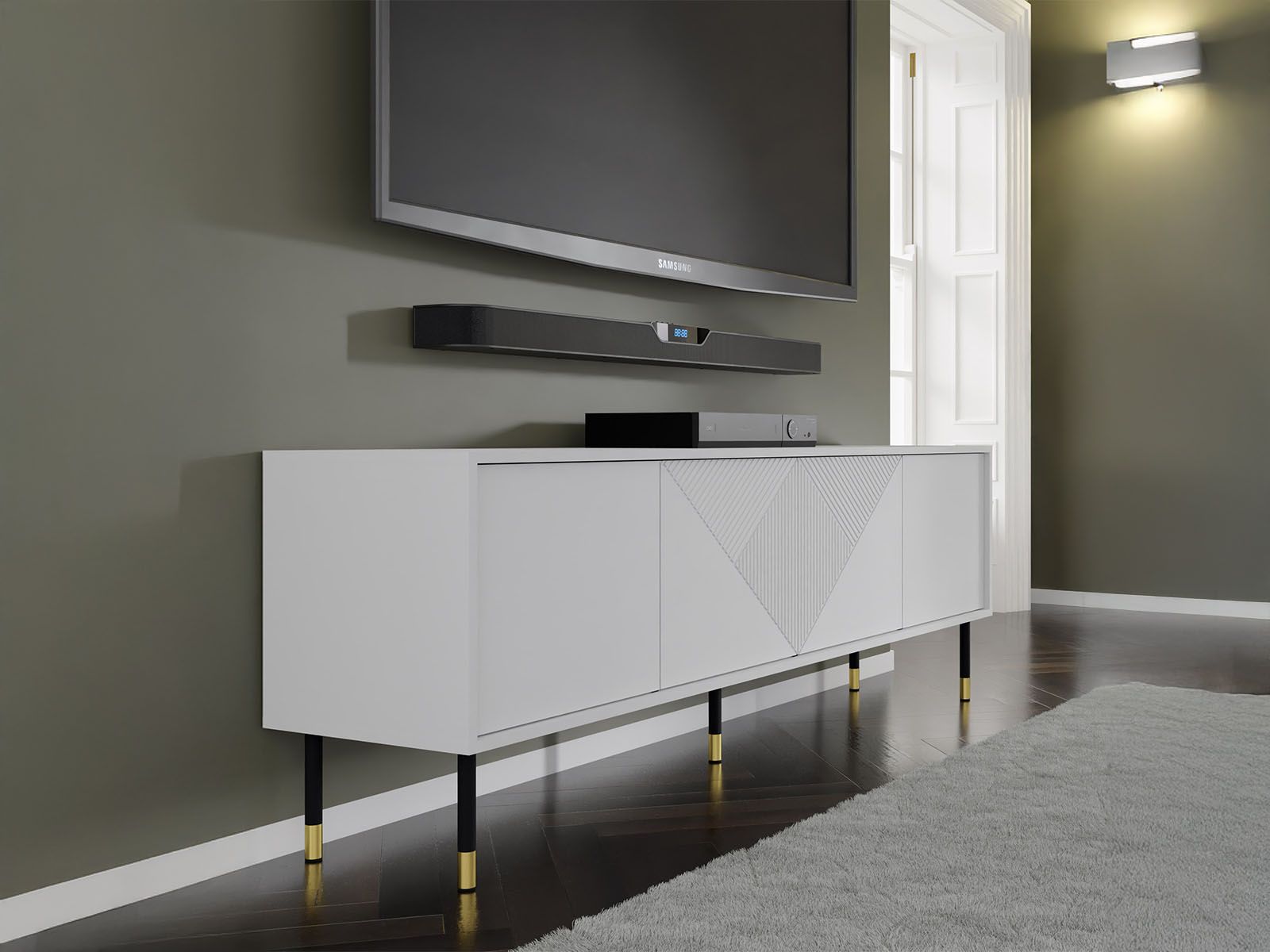 Tv-meubel WOODKID 4 deuren wit
