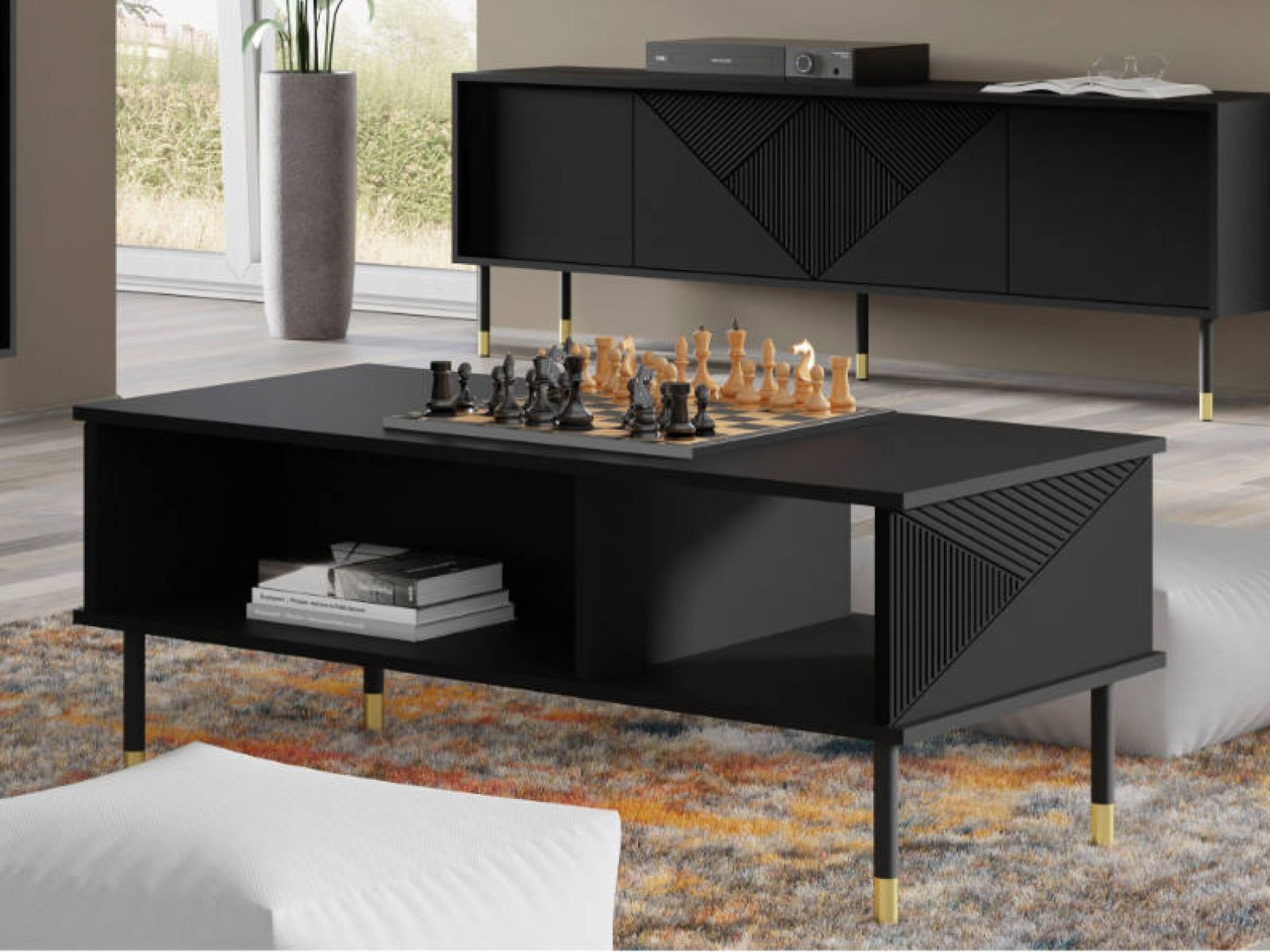 Salontafel WOODKID 110 cm zwart