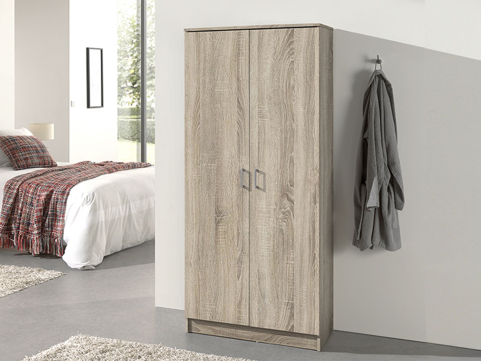 Kast RAYMOON 2 deuren 80 cm (linnenkast) sonoma