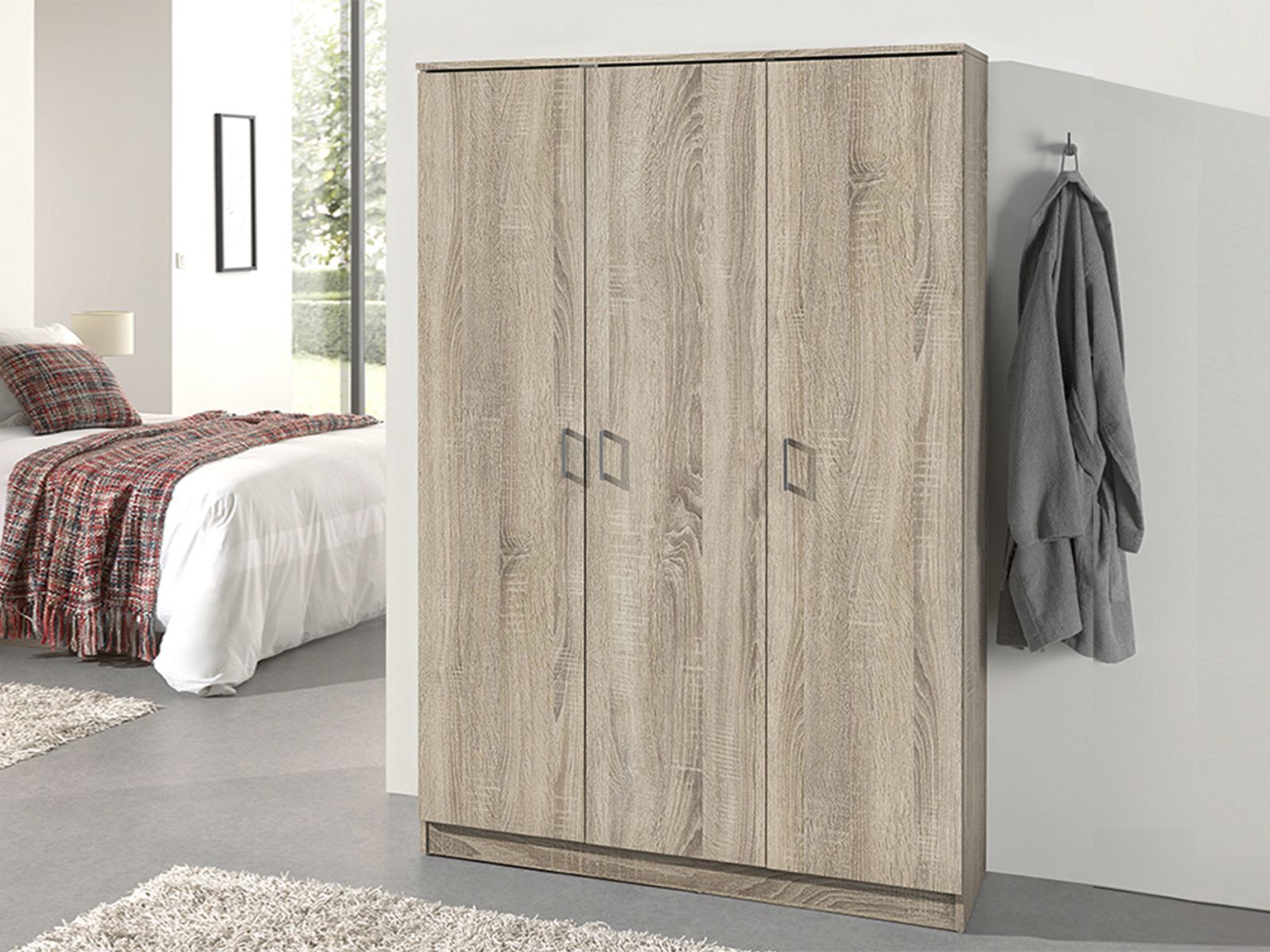 Kast RAYMOON 3 deuren 120 cm (lingère) sonoma