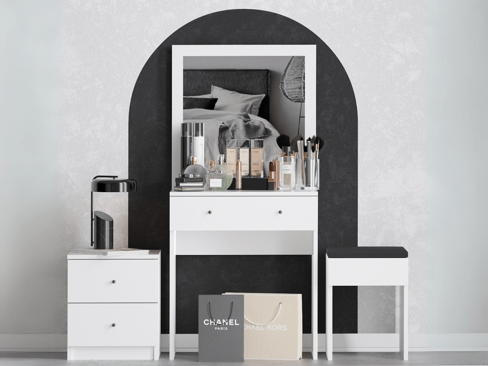 Make-up tafel set NIPALOU wit