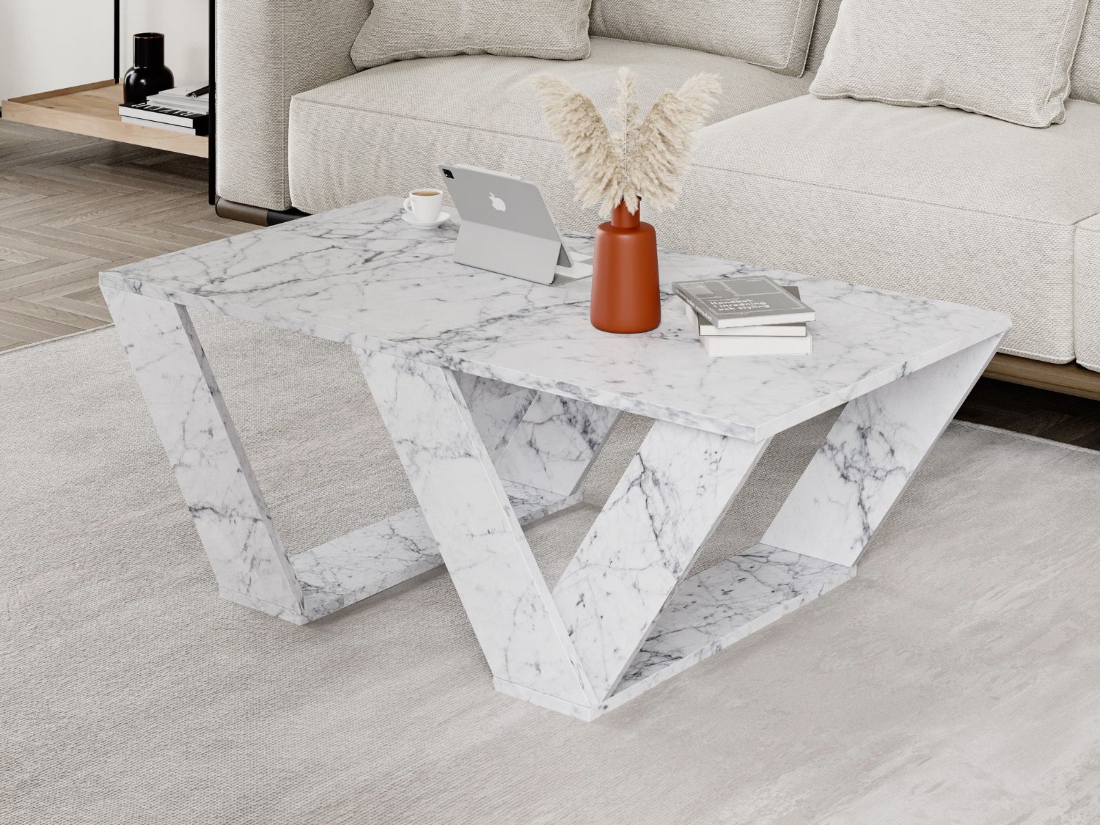 Mobistoxx Salontafel PIPO 110 cm wit marmer