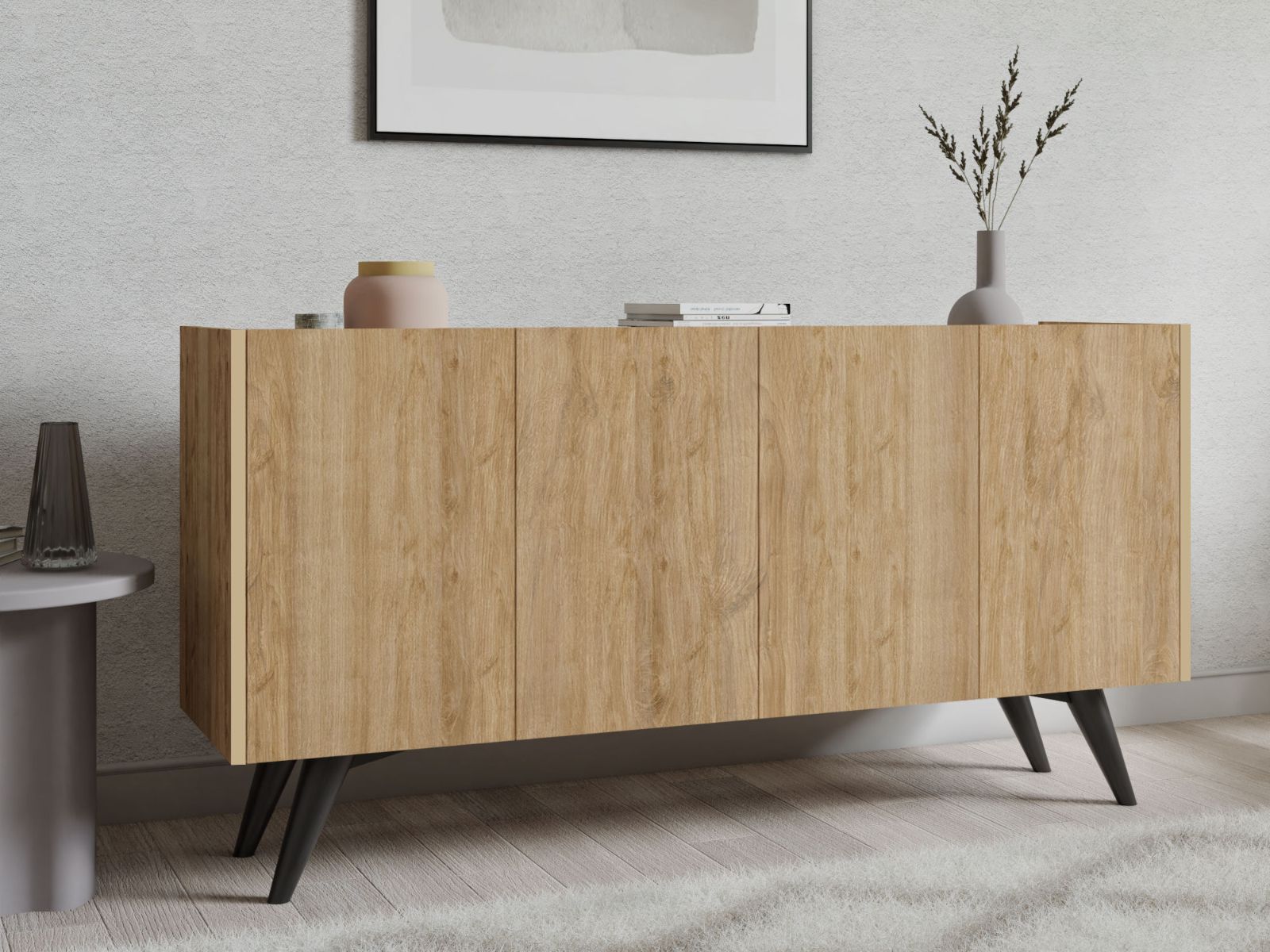 Dressoir BEIJING 4 deuren eik