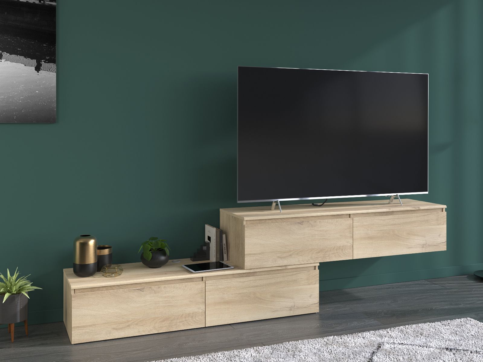 Mobistoxx Tv-meubel LALIGA 4 lades 236 cm krönberg eik