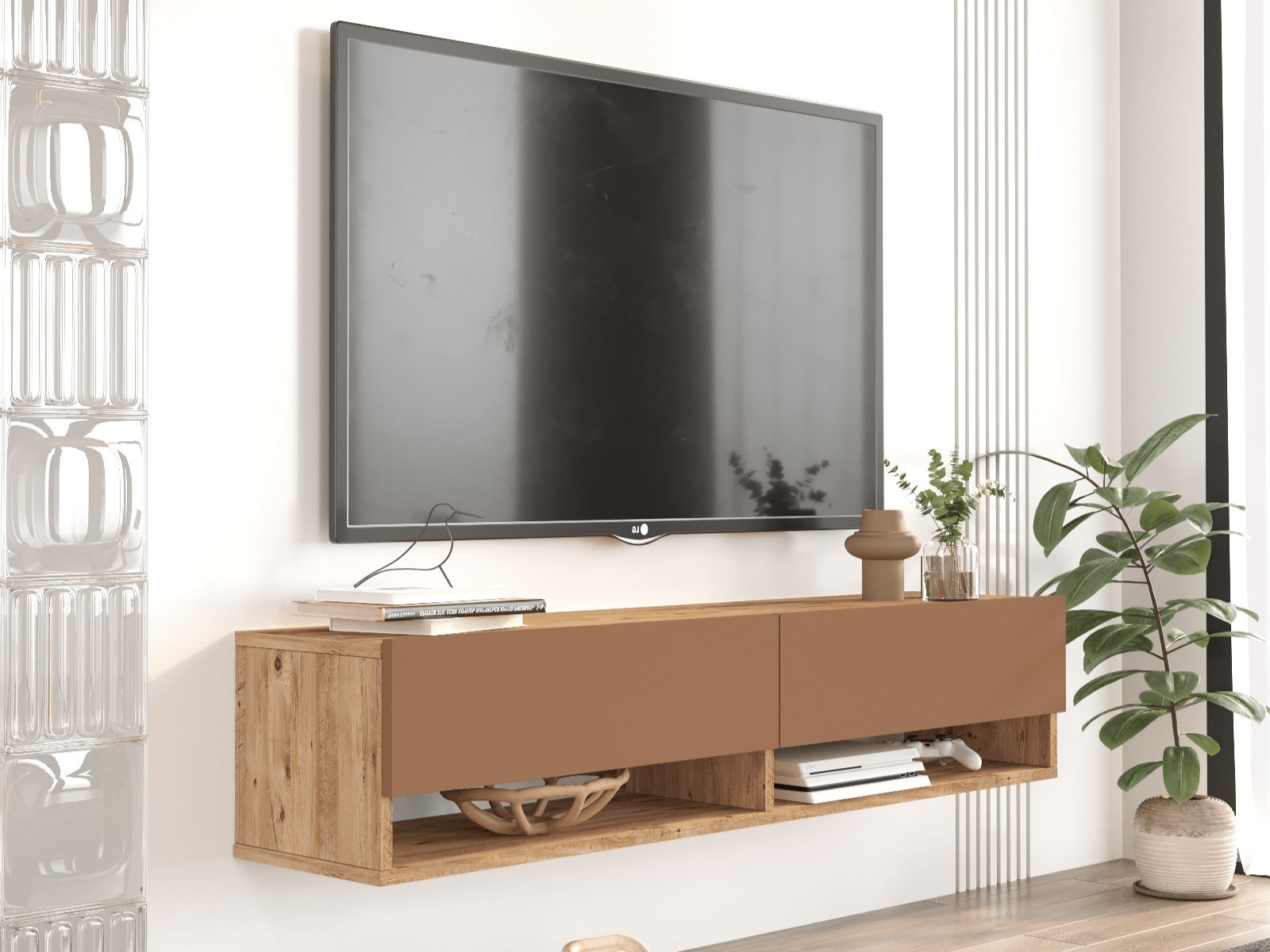 Mobistoxx Tv-meubel FRULINO 140 cm 2 klapdeuren atlantische pijnboom roest
