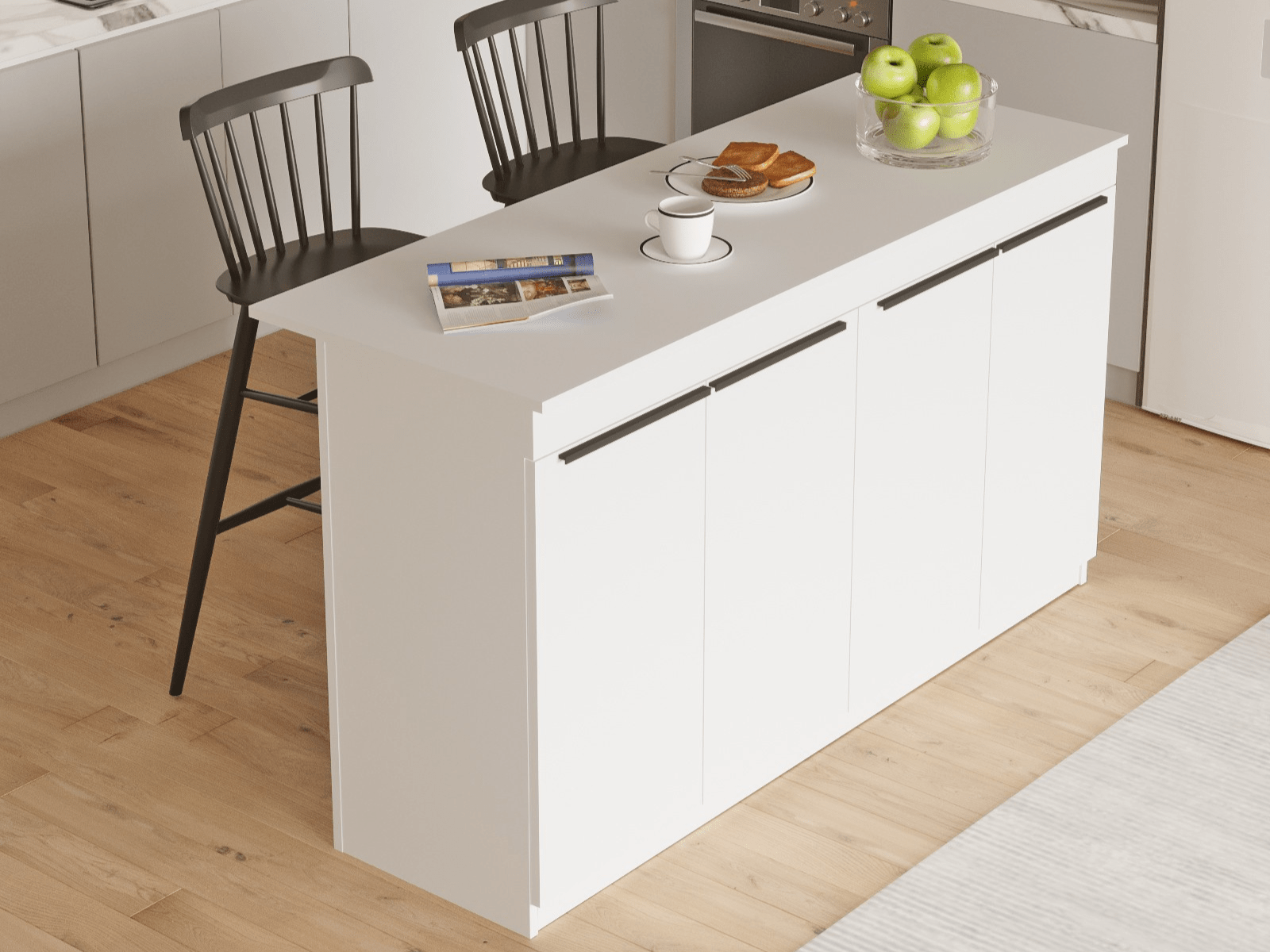 Keukeneiland ORTAMI 160 cm wit