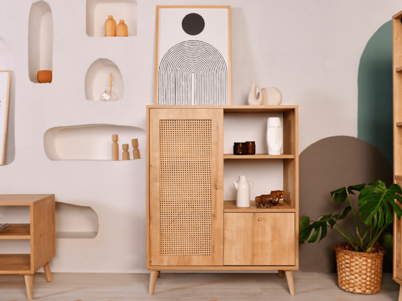 Commode HAZAKAN 2 deuren eik
