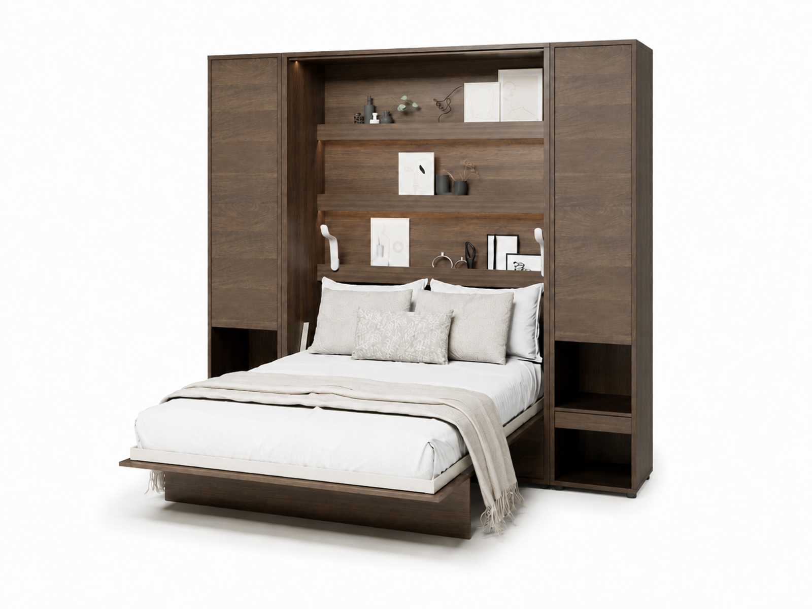 Mobistoxx Opklapbed CONCEPTION PRO 120x200 cm dunin eik (verticaal) met kasten en matras